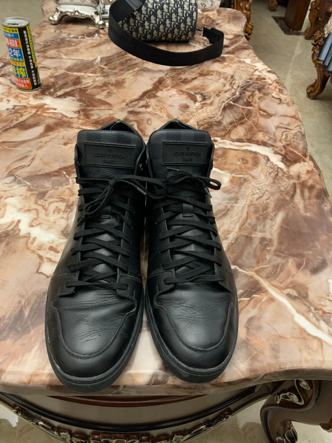 Louis Vuitton LV Men's Size 9 Monogram Calfskin Paneled Shoes (Like New) Size US 9 / EU 42 - 2 Thumbnail