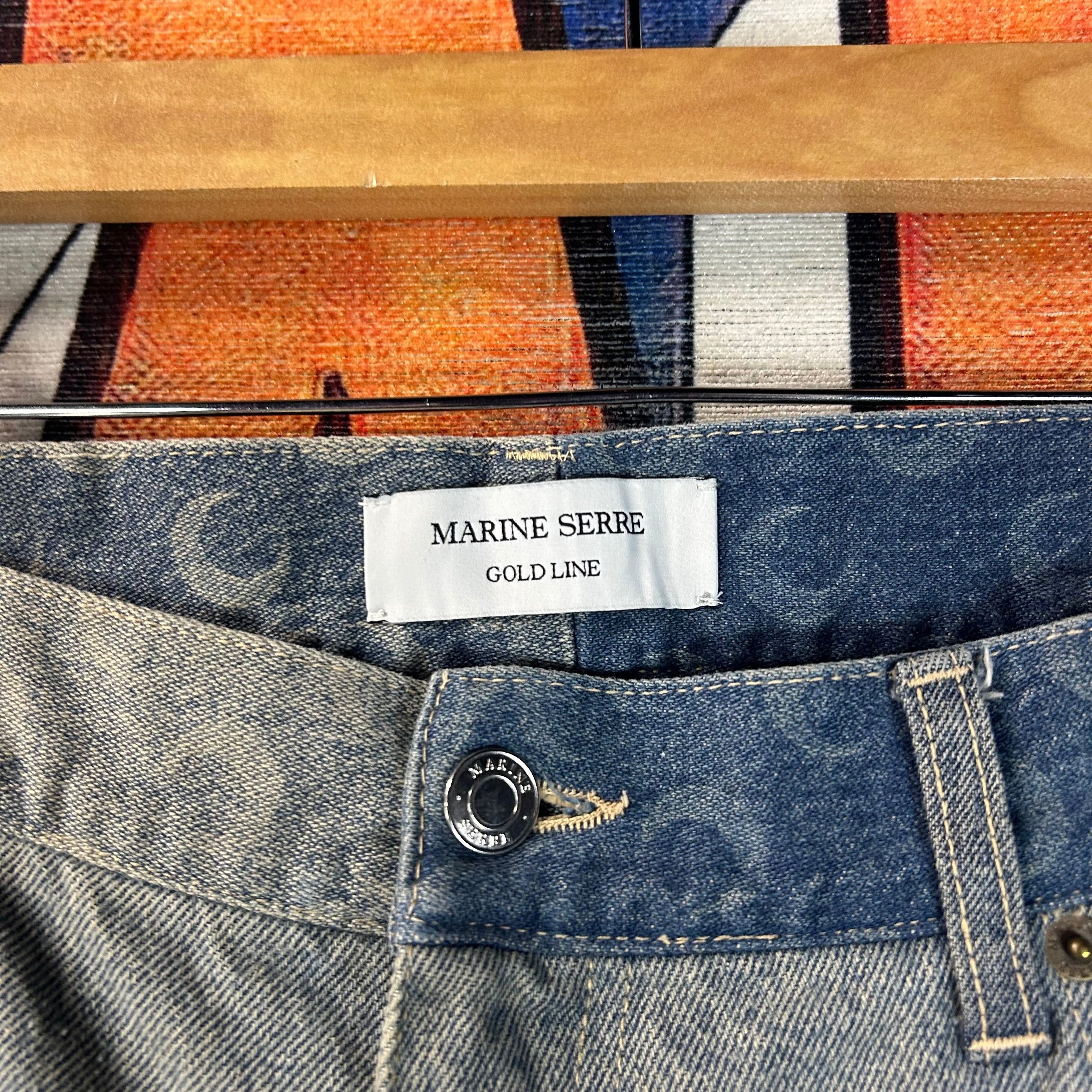 Marine Serre Marine Serre Regenerated Denim Wild Leg Pants Size XXL / 38” Size US 38 / EU 54 - 3 Thumbnail