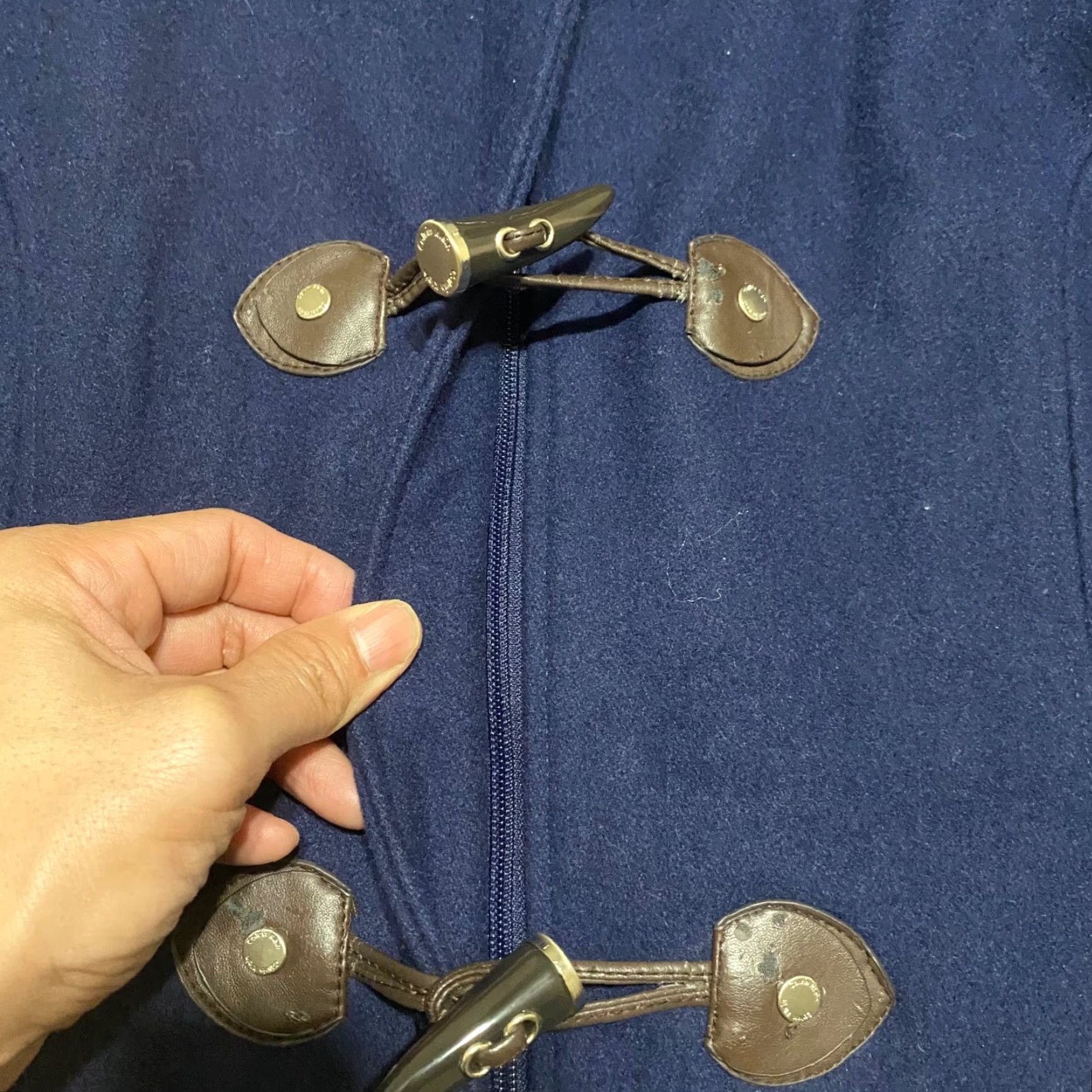 Calvin Klein Calvin Klein Womens Coat Wool Blend Quilt Lined Hooded Toggle Buttons Blue Mid-Length Regular Size 6 Womens Jacket Coat Size M / US 6-8 / IT 42-44 - 6 Thumbnail