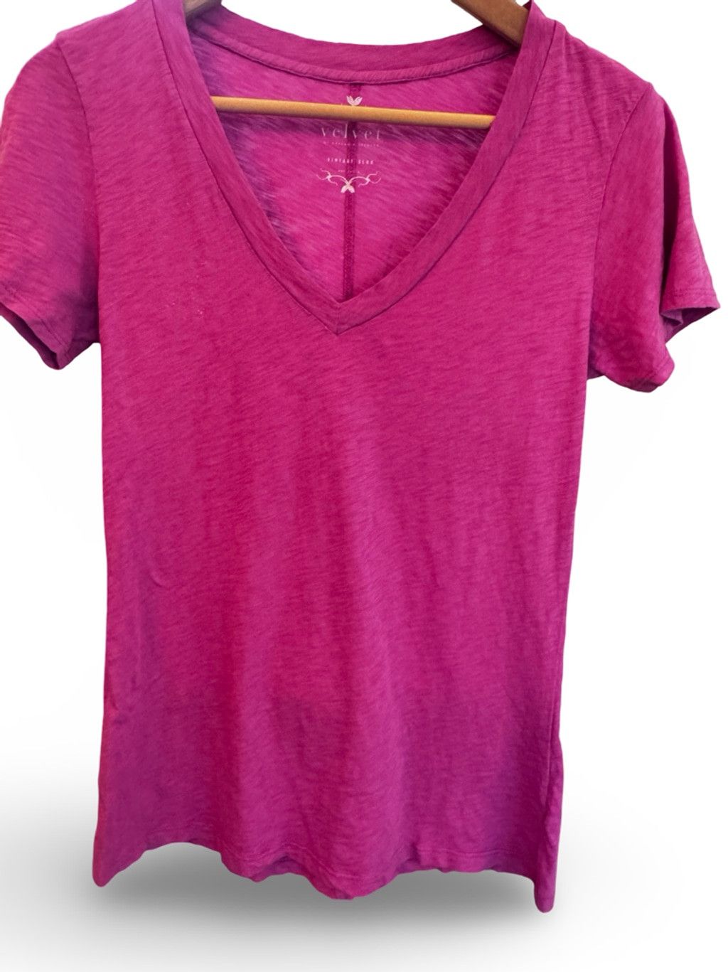 Velvet Velvet by Graham & Spencer Lilith Slub T, Fuchsia, Small NWT Size S / US 4 / IT 40 - 2 Thumbnail