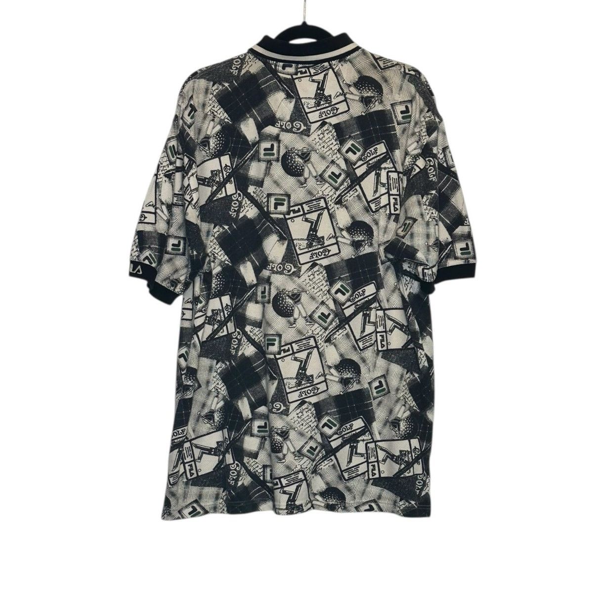 Fila Fila black white golf stamps print polo shirt size large Size US L / EU 52-54 / 3 - 2 Thumbnail