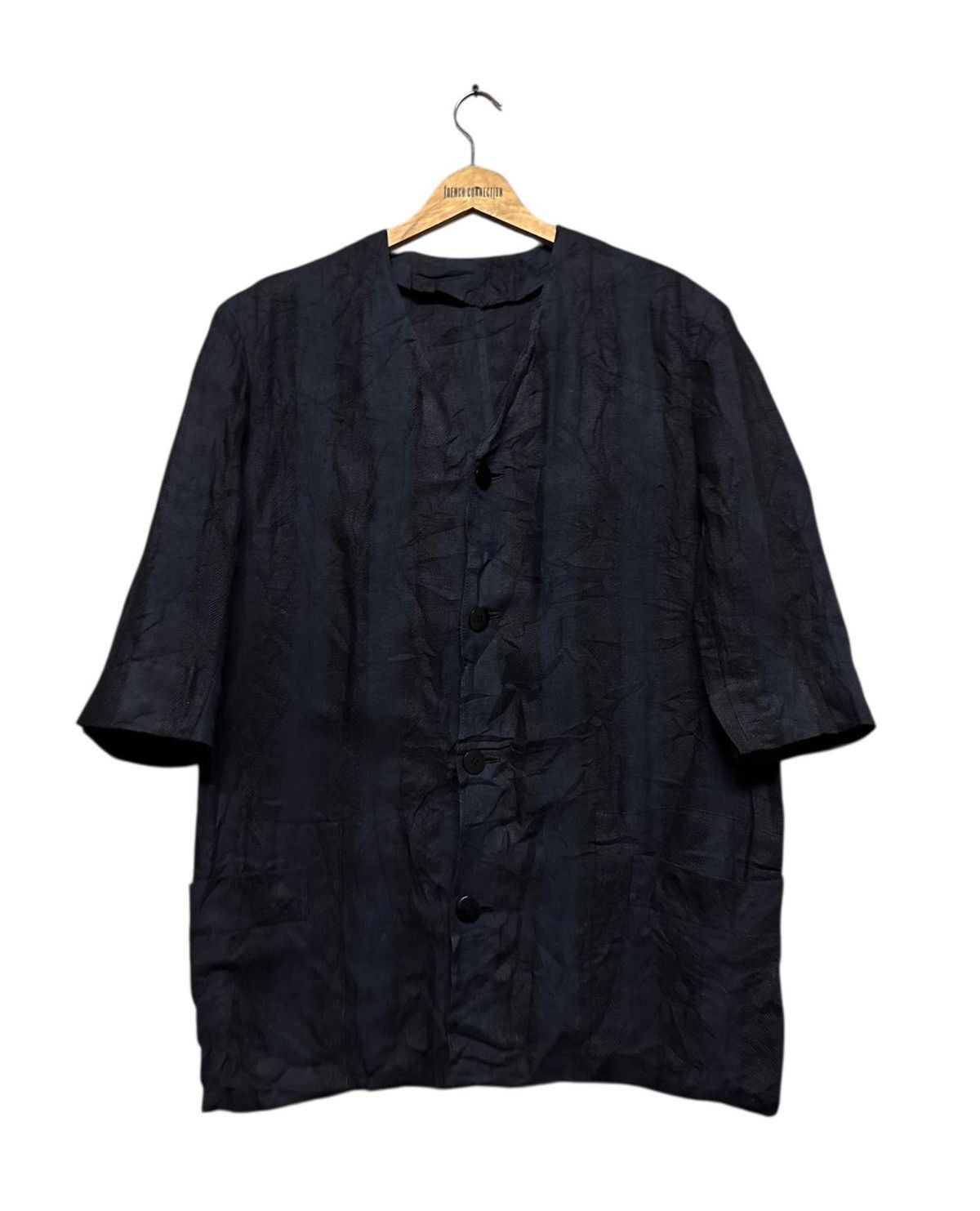 Y's for Men Vtg💥80’s Y’s Yohji Yamamoto Border Indigo Wool Blend Jacket Size US M / EU 48-50 / 2 - 1 Thumbnail