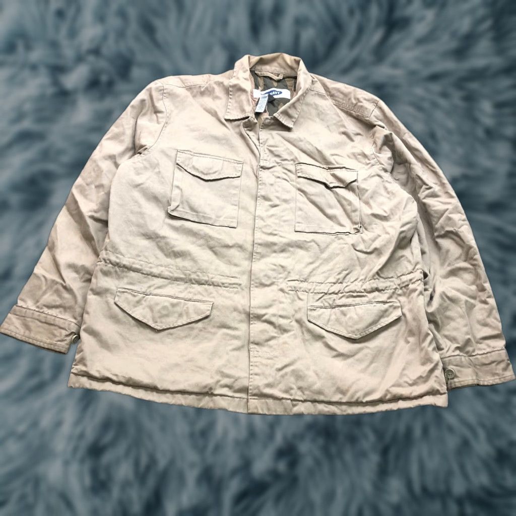 Old Navy VINTAGE Old Navy Field Utility Jacket Mens Large L Tan Camo Lined Barn Coat Jacket Size US L / EU 52-54 / 3 - 1 Thumbnail