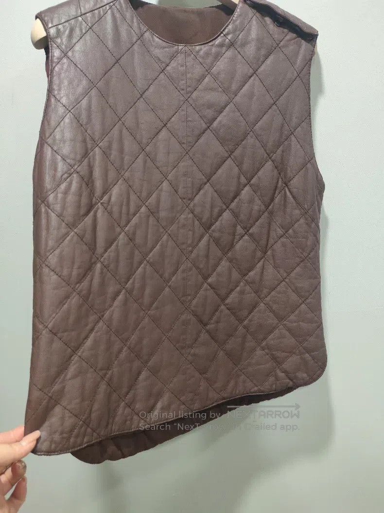 Brunello Cucinelli Brunello Cucinelli Leather vest, coffee color Size XS / US 0-2 / IT 36-38 - 4 Thumbnail