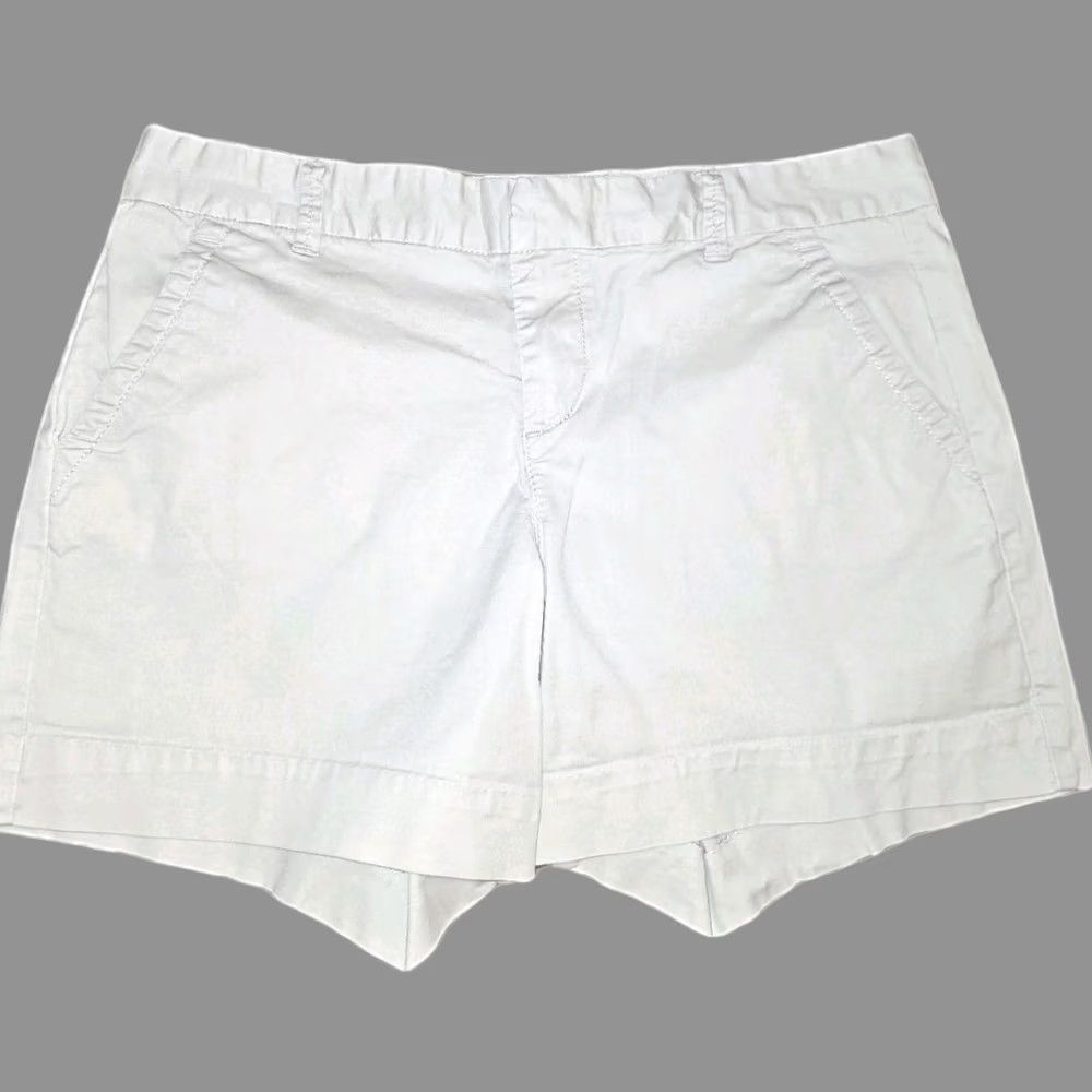Calvin Klein CALVIN KLEIN White Stretch Cotton 3.5" Casual Summer Shorts Size 10 Women Woven Chino Linen Summer Casual Mens Womens Size 32" / US 10 / IT 46 - 1 Thumbnail