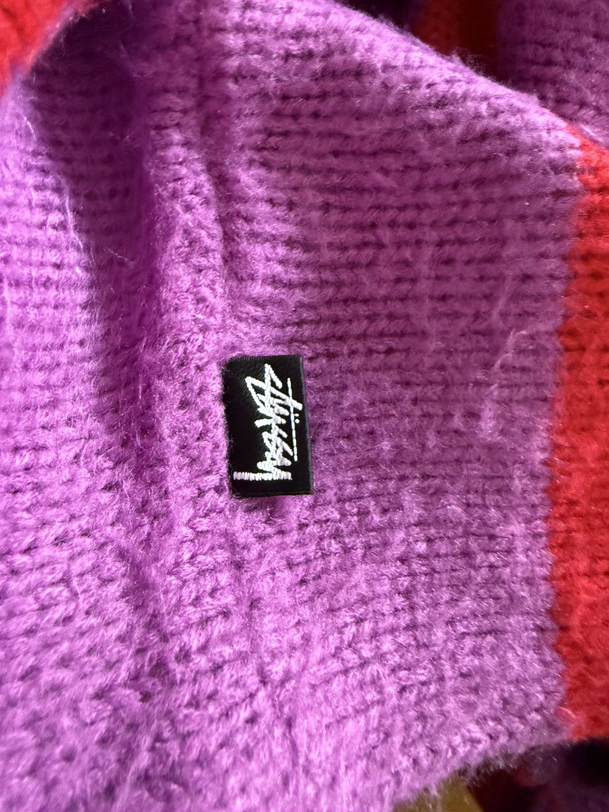 Stussy Pink & Red Stripe Cardigan Size US L / EU 52-54 / 3 - 5 Thumbnail