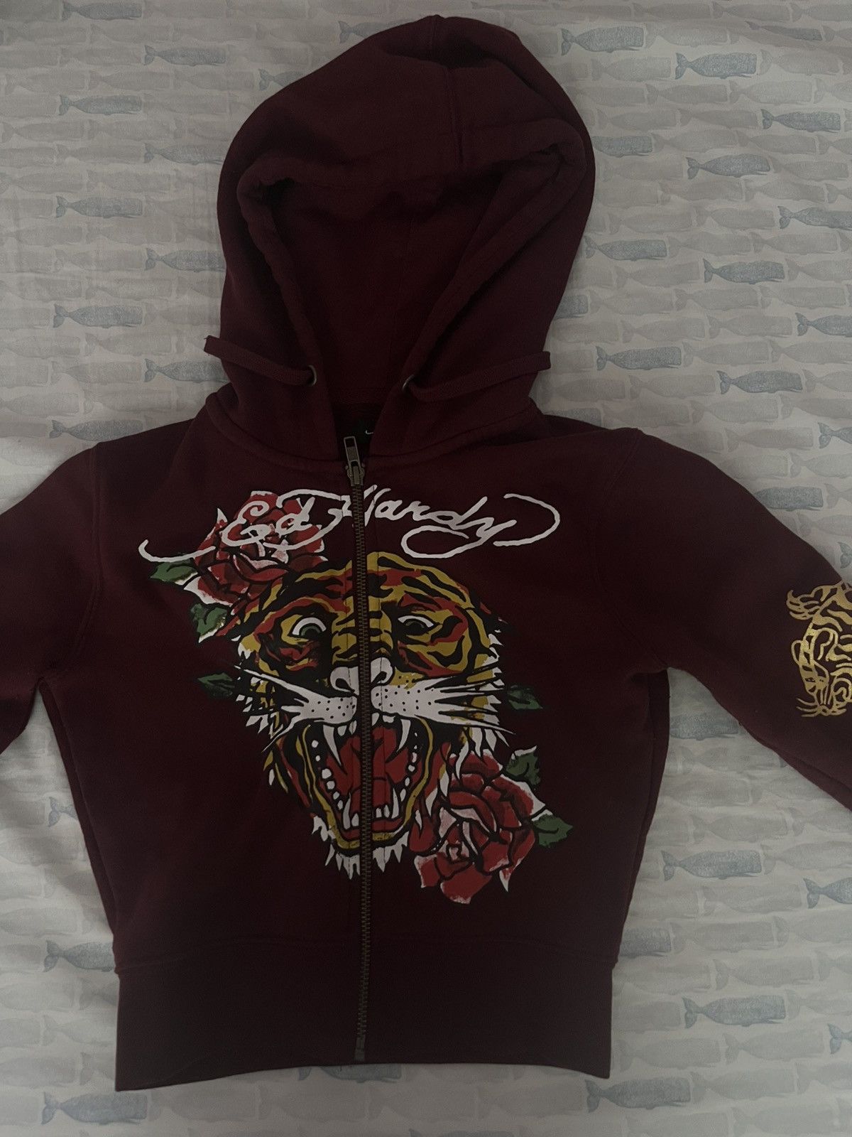 Ed Hardy Ed Hardy cropped jacket in maroon. Size XS / US 0-2 / IT 36-38 - 1 Thumbnail