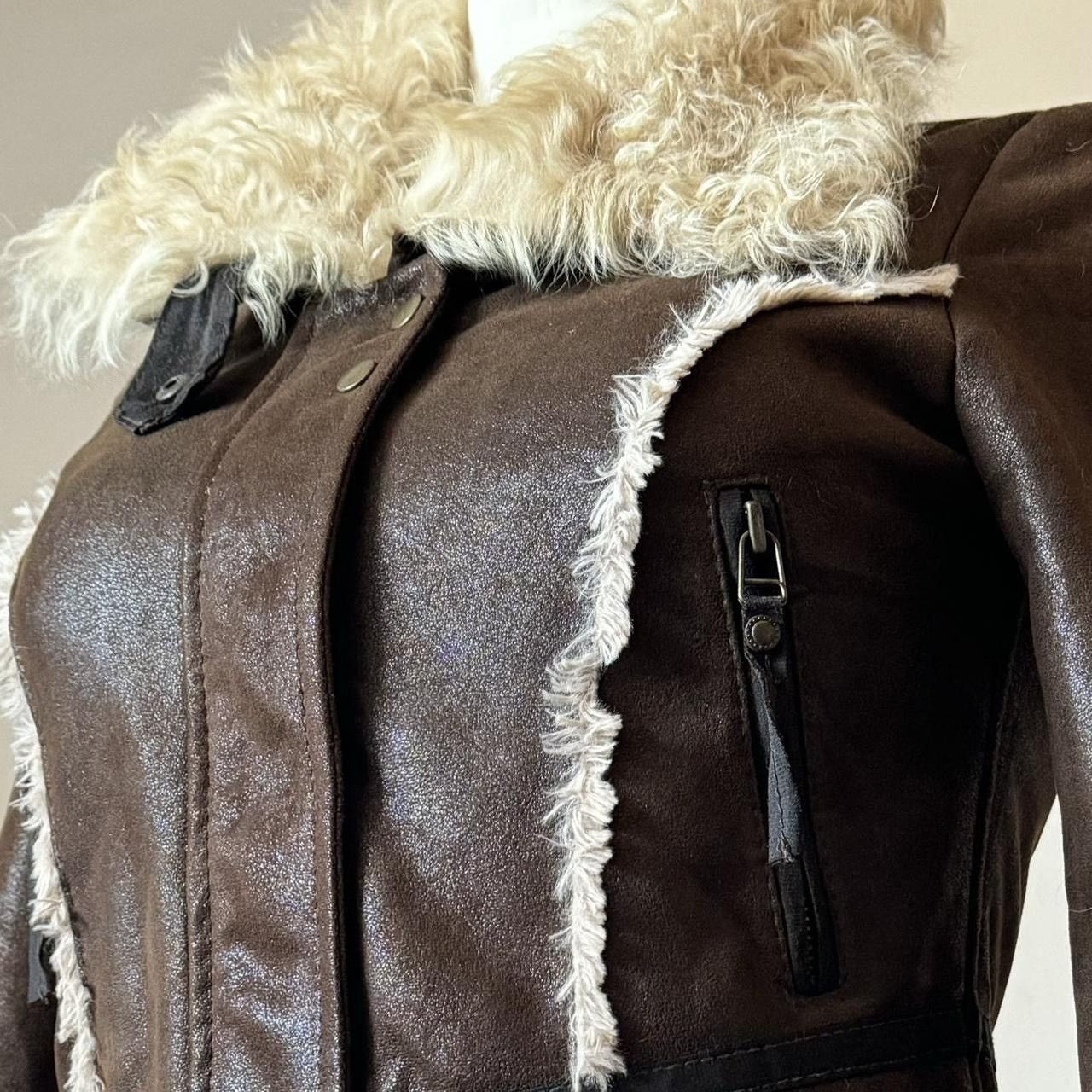 Vintage Insane penny lane fur leather jacket Size S / US 4 / IT 40 - 4 Thumbnail