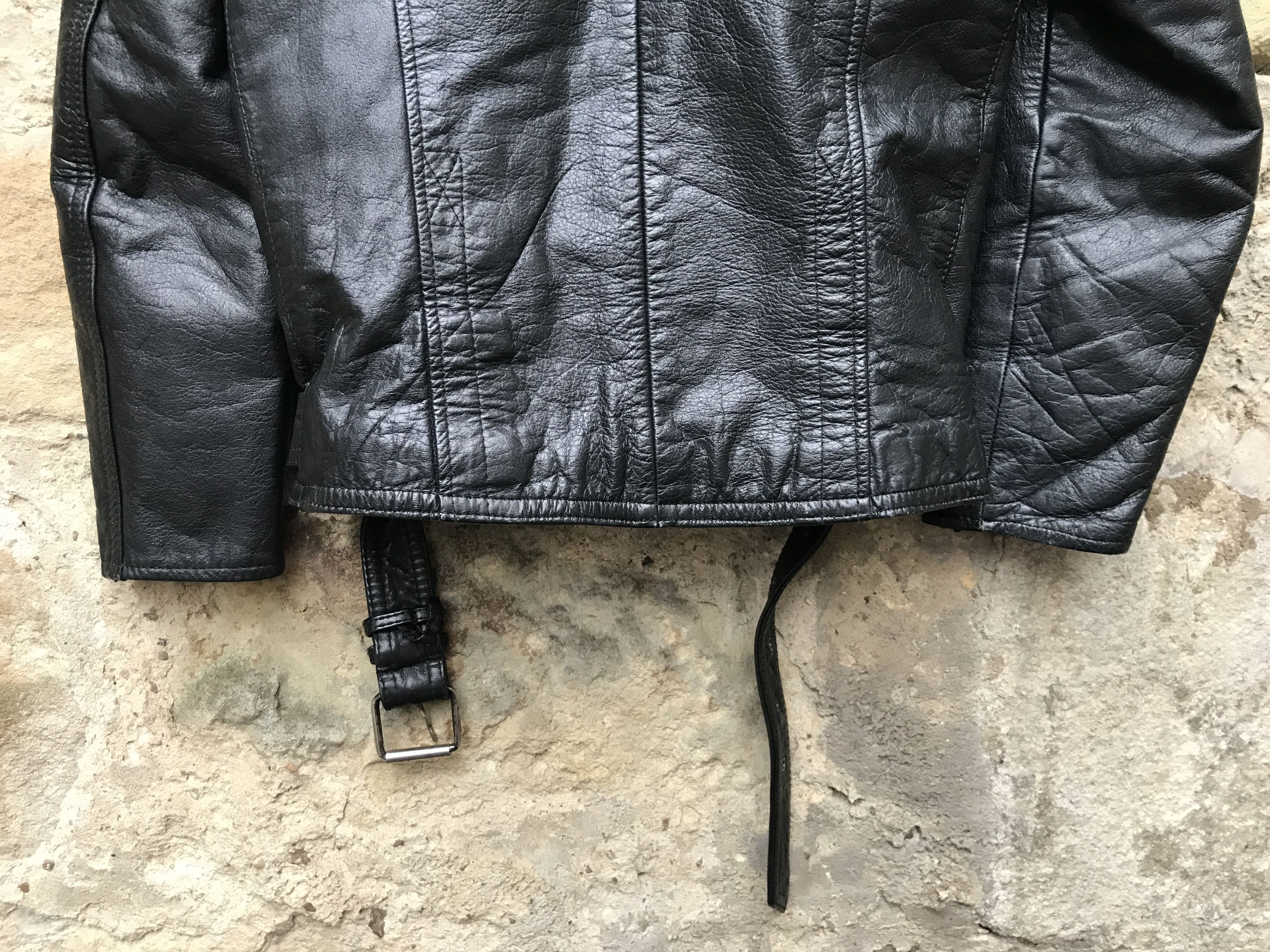 Vintage Rare 80s Leather Biker Jacket Jofama / Janbell / Petroff Size US S / EU 44-46 / 1 - 12 Thumbnail