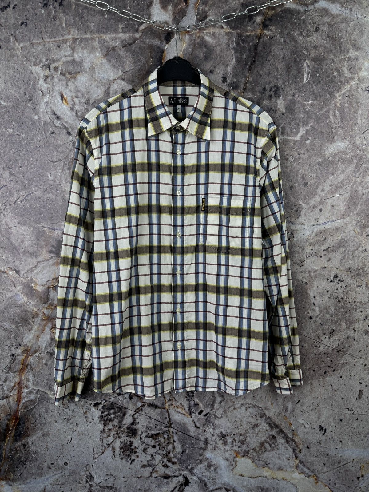 Armani Armani Jeans Men’s Plaid Button Up Shirt Long Sleeve Casual Size US XL / EU 56 / 4 - 1 Thumbnail