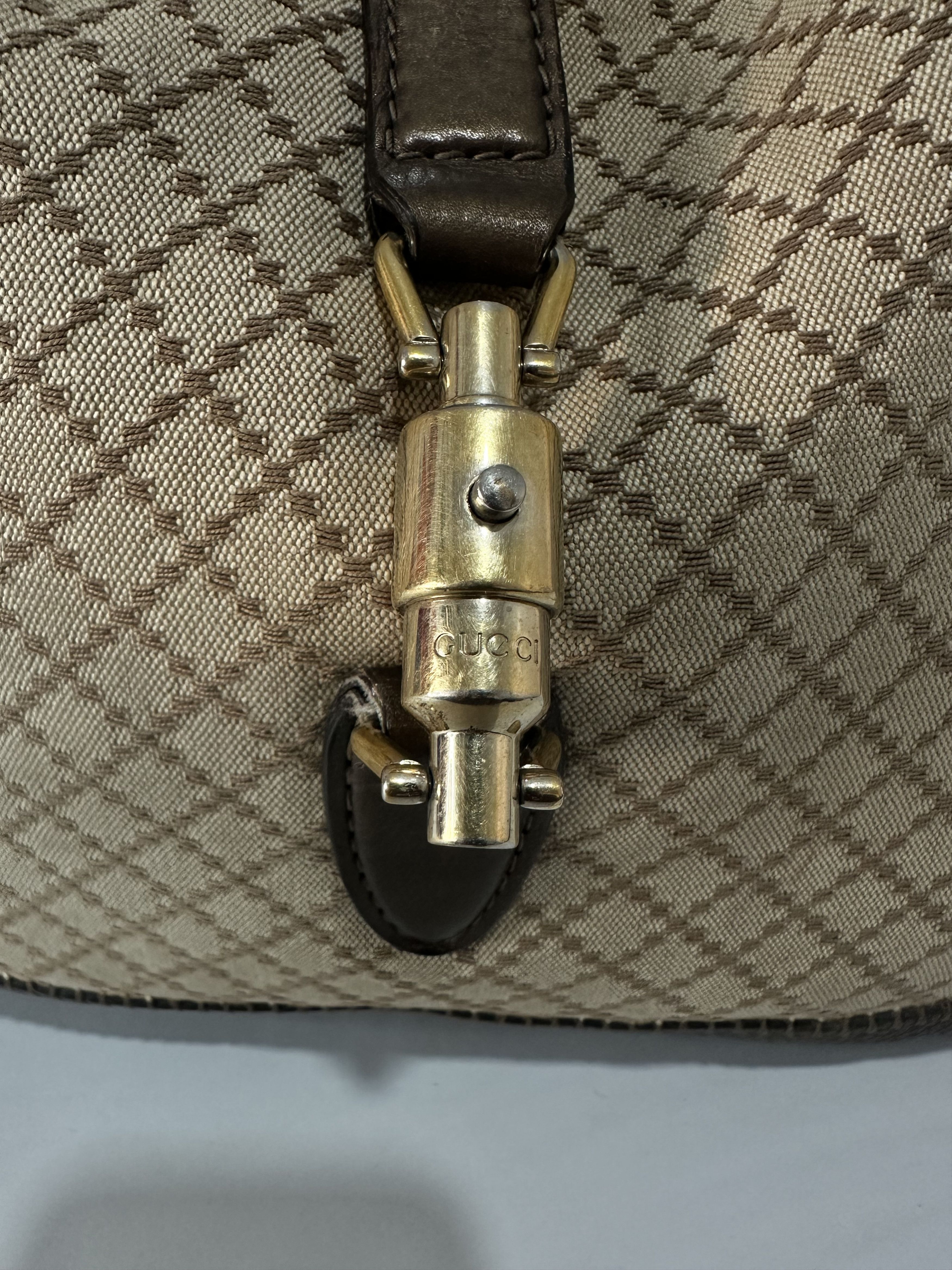 Gucci Gucci Brown/Beige Diamante Canvas New Jackie Shoulder Bag Size ONE SIZE - 2 Thumbnail