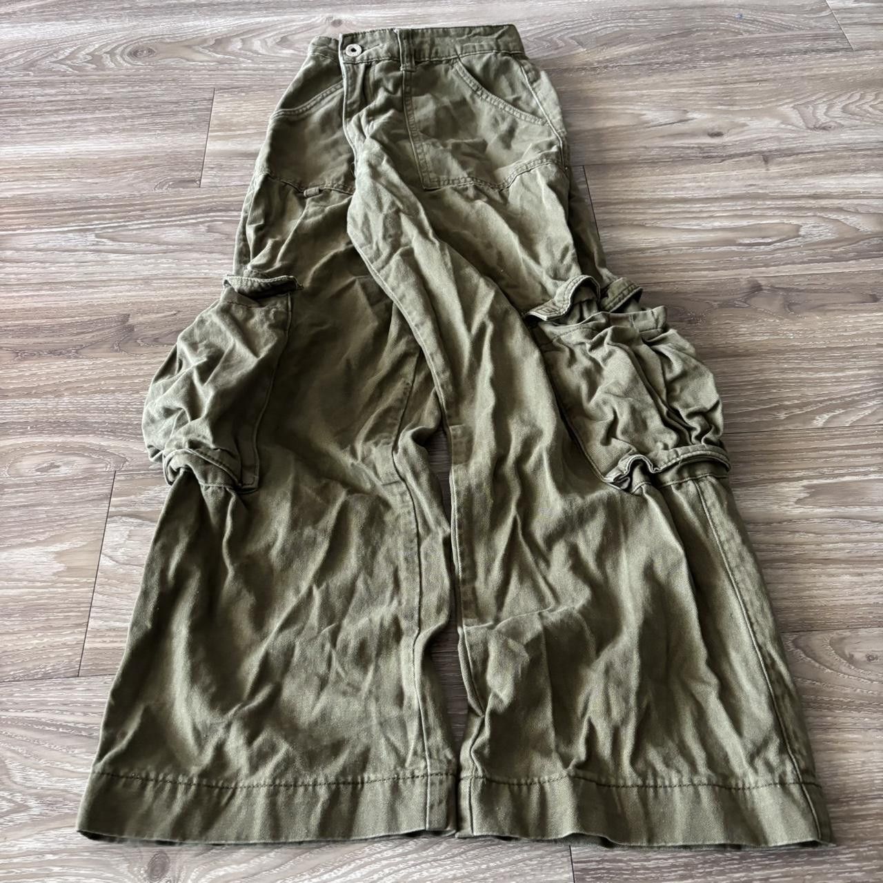 Japanese Brand Crazy Vintage Y2K/2000s Grunge Khaki Skater Cargo Pants! 28x26 Size US 28 / EU 44 - 2 Thumbnail