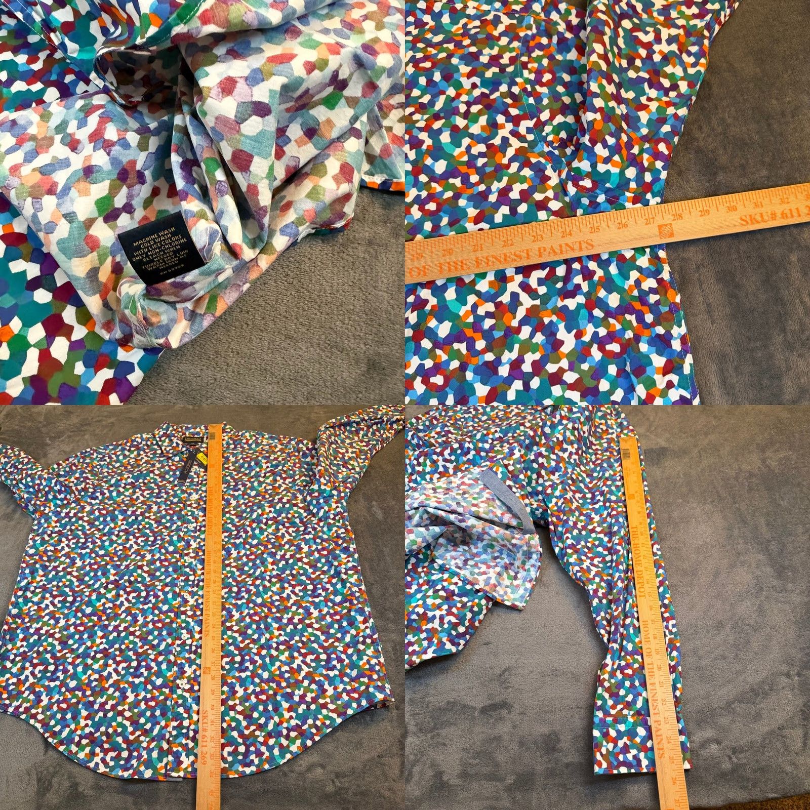 Cremieux Cremieux Premium Denim Button Up Mens 2XB Multicolor Geometric Stretch Shirt NWT Size US XXL / EU 58 / 5 - 8 Thumbnail