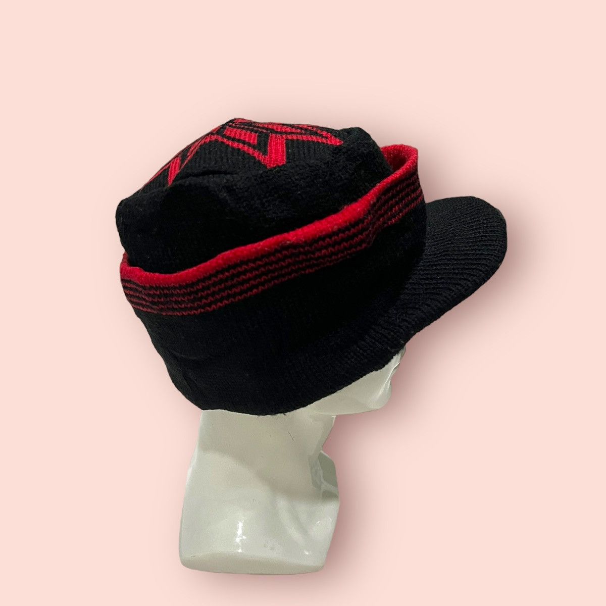 14th Addiction × Homespun Knitwear × Japanese Brand VINTAGE RED SNOWFLAKE LOGO KNITTED ALT BEANIE HAT Size ONE SIZE - 10 Thumbnail