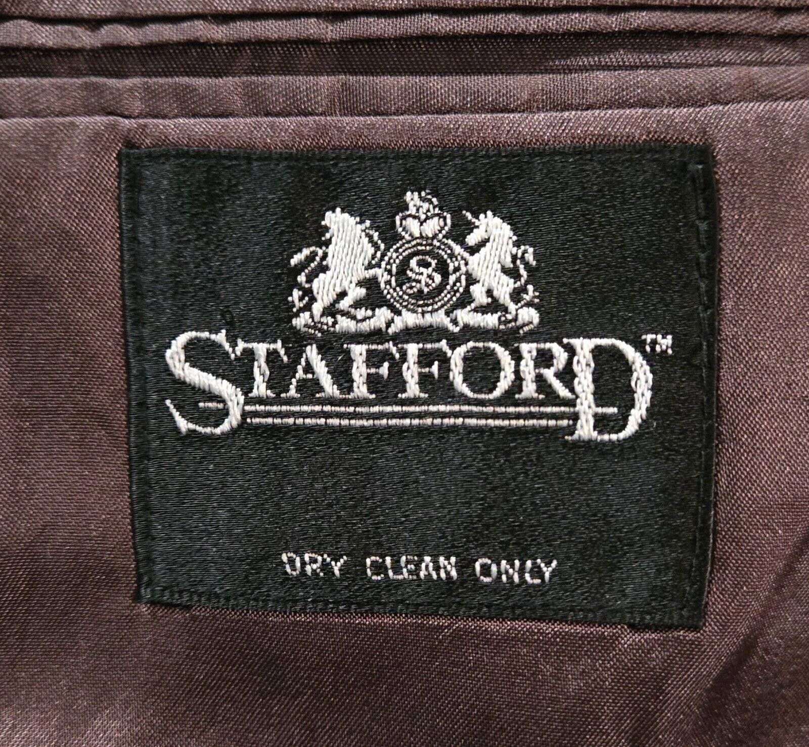 Stafford Stafford Herringbone Pattern 3 Piece Suit 44S SEE MEASURE Size 38R - 6 Thumbnail