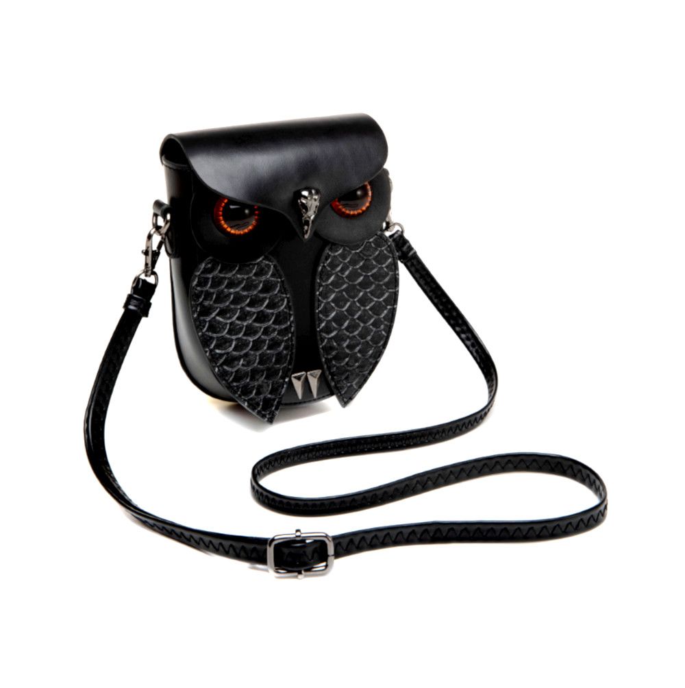 Hysteric Glamour × Japanese Brand × Vintage Vintage Owl Emboss Nocturnal Bird Leather Crossbody Bag Rave Size ONE SIZE - 3 Thumbnail