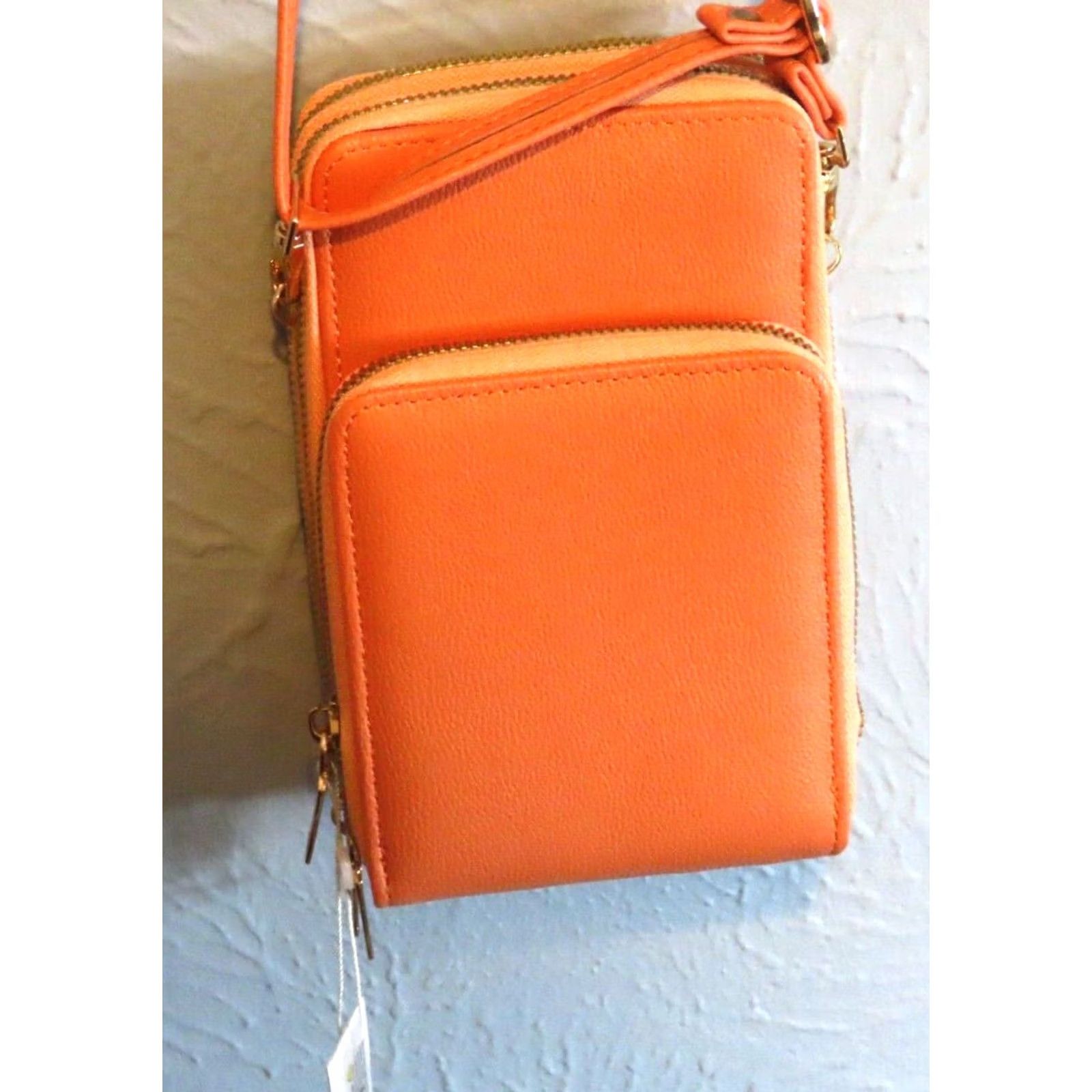 Vintage Malibu Skye Brianna Triple Zipper Crossbody Vegan Peach Light Tan Women Crossbody Bag Size ONE SIZE - 3 Thumbnail