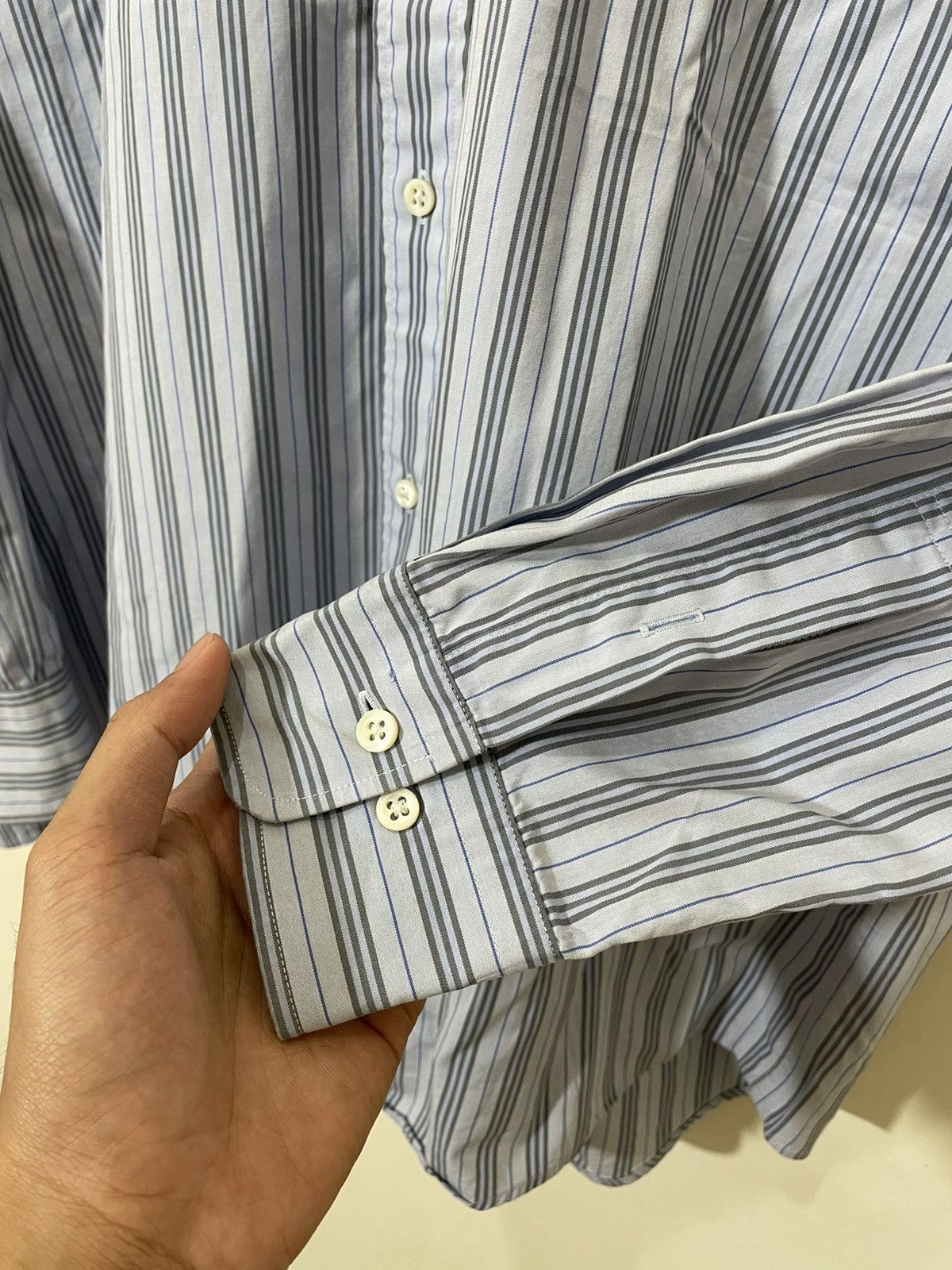 Burberry 2000s Burberry Striped Shirt Button Down Collar Novacek Y2K Size US XL / EU 56 / 4 - 3 Thumbnail