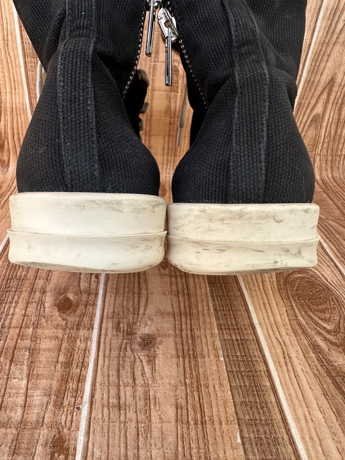Rick Owens Rick Owens DRKSHDW Canvas Ramones Black Milk Low tops Size US 8.5 / IT 38.5 - 15 Thumbnail