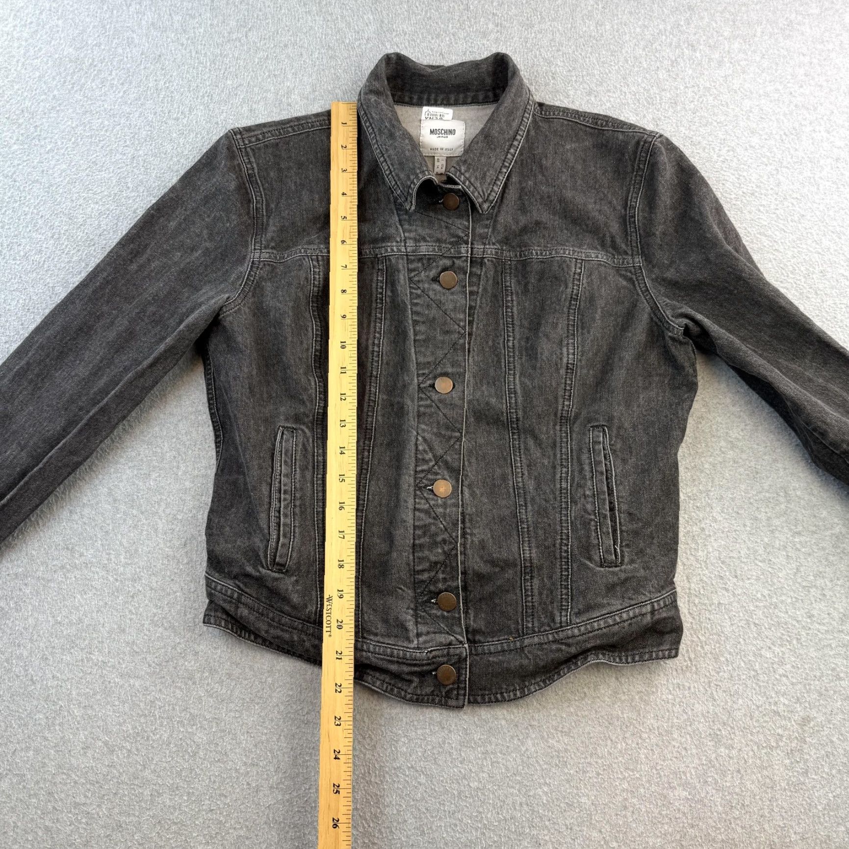 Moschino VINTAGE Moschino Jeans Jacket Womens M Black Denim Button Up Made Italy Jacket Womens M Black Denim Button Up Made Italy Size 32" / US 10 / IT 46 - 3 Thumbnail