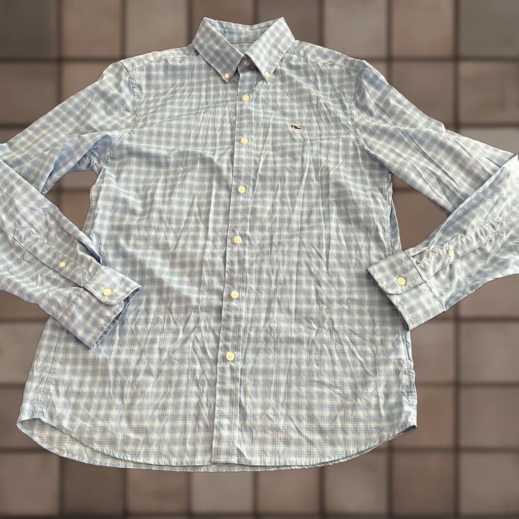 Vineyard Vines VINEYARD VINES Performance Classic Fit Button-Up Shirt Men’s Small Blue Plaid Long Sleeve Preppy Size US S / EU 44-46 / 1 - 1 Thumbnail