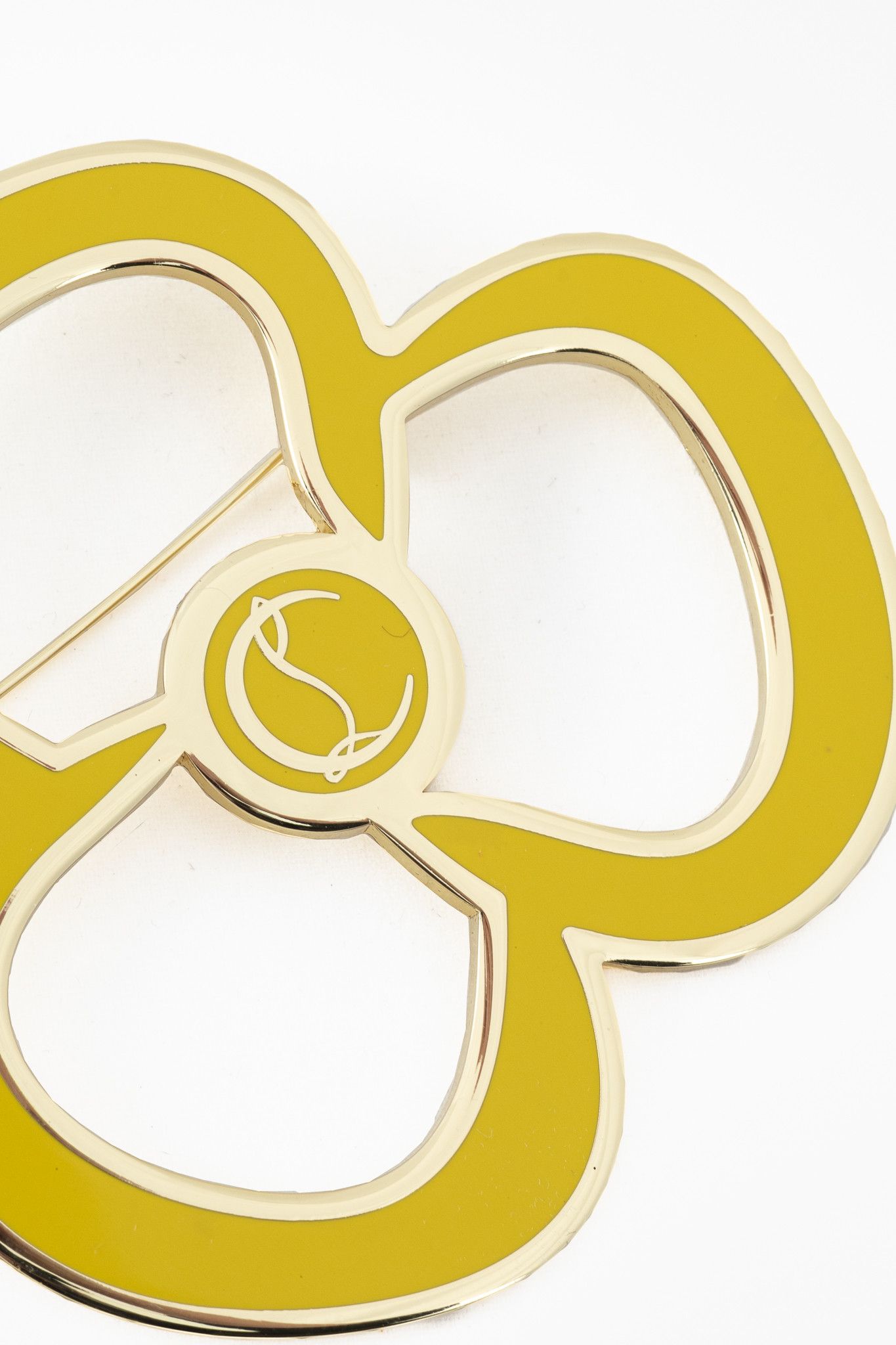 Christian Louboutin Christian Louboutin Yellow Enamel & Gold-Tone Flower Brooch Size ONE SIZE - 3 Thumbnail