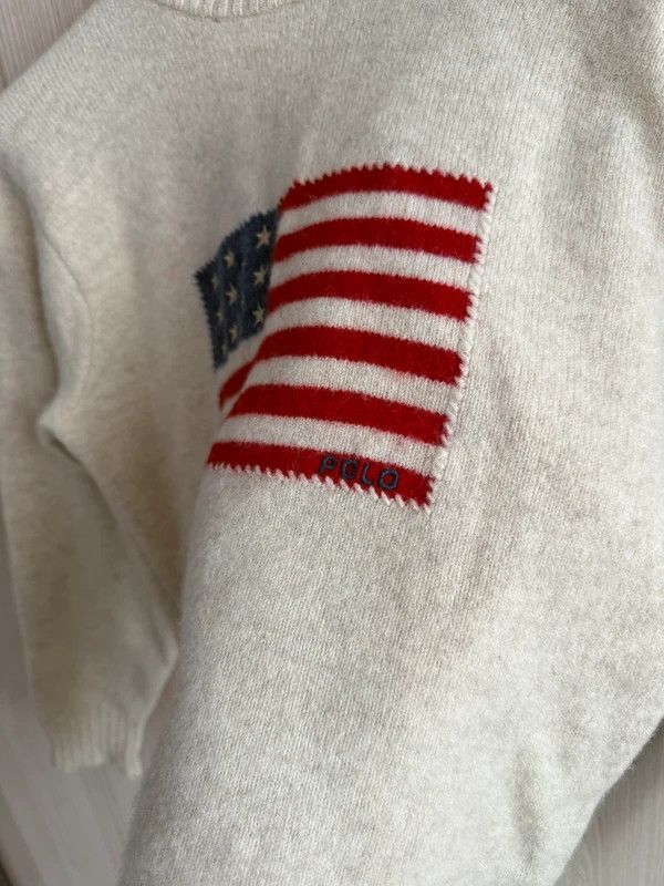 Polo Ralph Lauren Vintage wool logo usa sweater knitwear 90s cream beige new Size M / US 6-8 / IT 42-44 - 4 Thumbnail