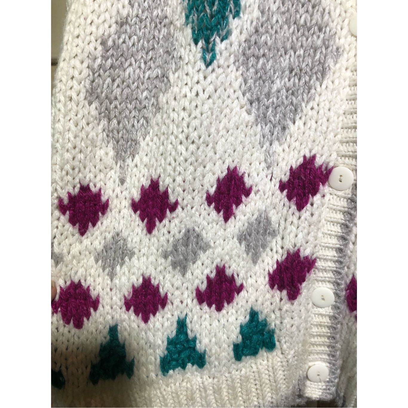Other Sheridan Square Women’s White with Purple and Green Diamond Size L / US 10 / IT 46 - 3 Thumbnail