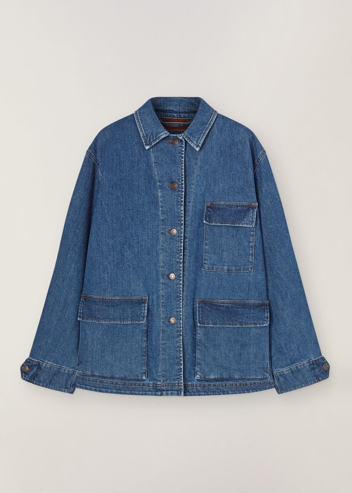 image of Loro Piana O1Loc1C0224 Denim Jacket In Blue, Women's (Size XL)