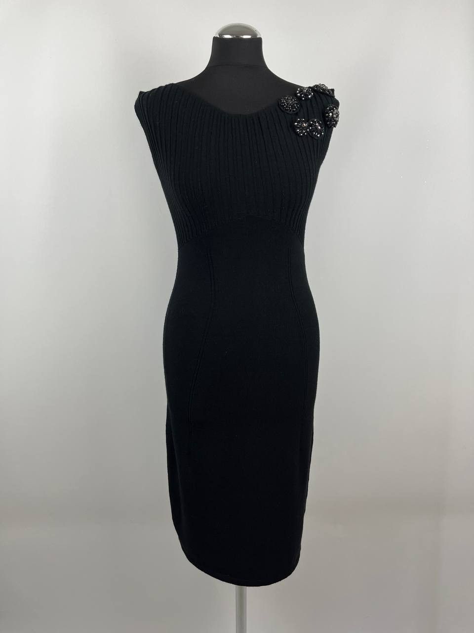 Roberto Cavalli Class Roberto Cavalli Black Knit Midi Dress Womens Size S / US 4 / IT 40 - 1 Thumbnail