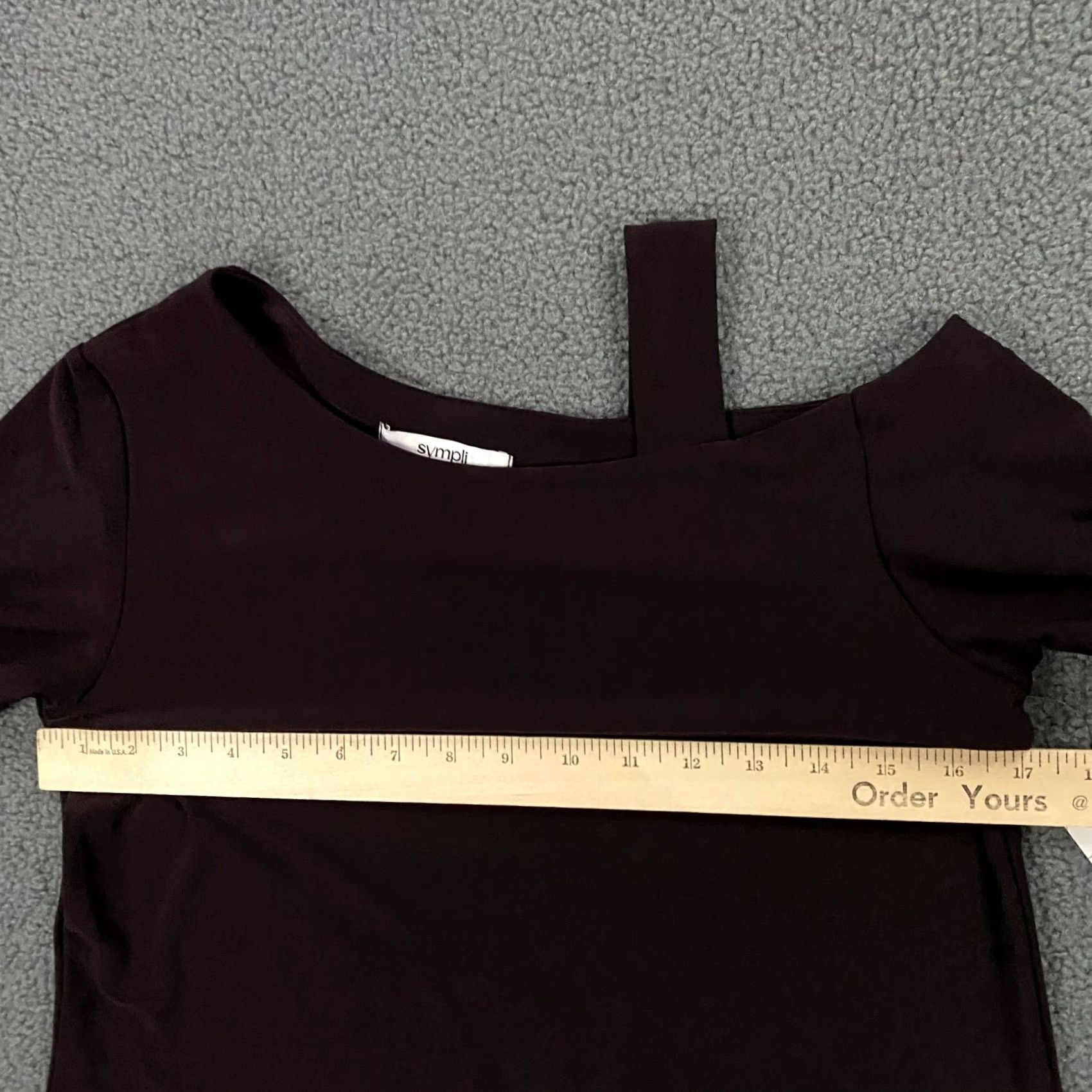 Vintage Sympli One Shoulder Top shirt Women Size 4 Long Sleeve Currant Purple Jersey Stretch NWT Size S / US 4 / IT 40 - 7 Thumbnail