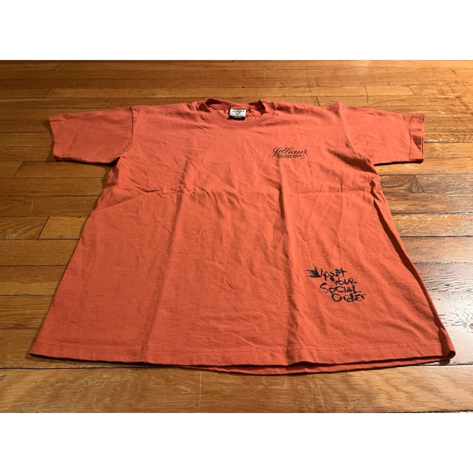 Anvil VINTAGE Jillian's Boston Billiards Mao Tse Tung Quote Shirt Men’s L Orange 90s Size US L / EU 52-54 / 3 - 3 Thumbnail
