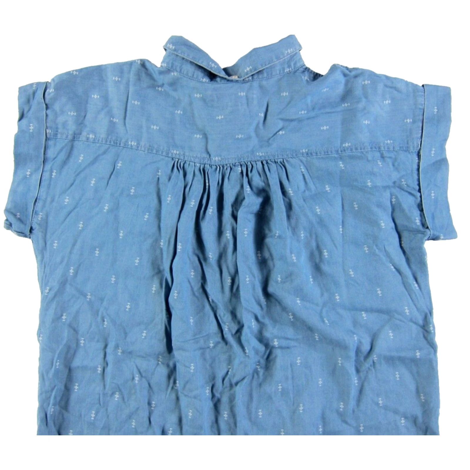 Vintage Thread Supply Tencel Blue Collared Pocket Button Down Shirt Dress Large Shirt Dress Womens Blue Tencel Pockets Front Pocket Dress/ Shirt Dress Size L / US 10 / IT 46 - 5 Thumbnail
