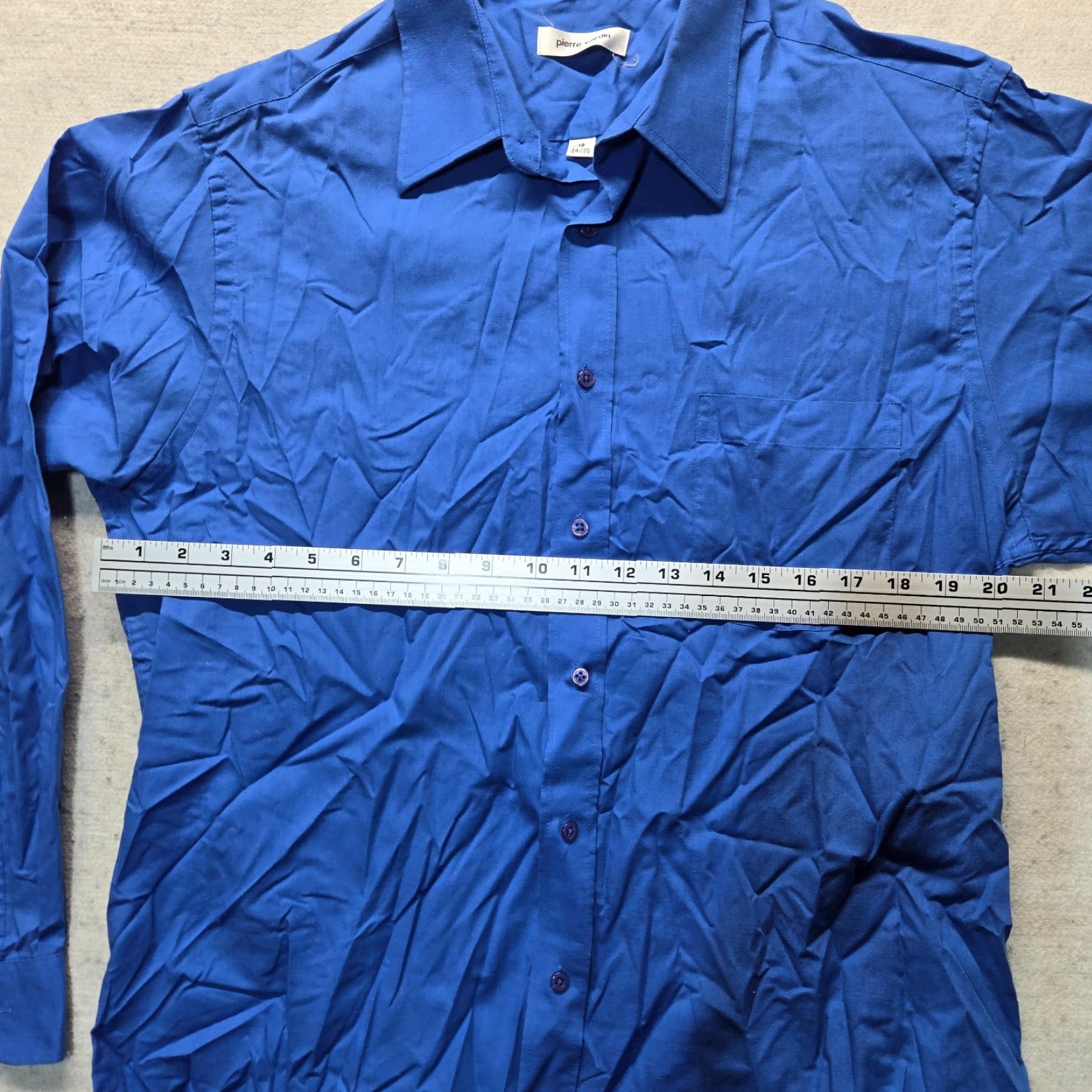 Pierre Cardin Pierre Cardin Solid Blue Long Sleeve Button-Up Shirt Adult Men's Size 16 34/35 (No N/A) Size US L / EU 52-54 / 3 - 4 Thumbnail