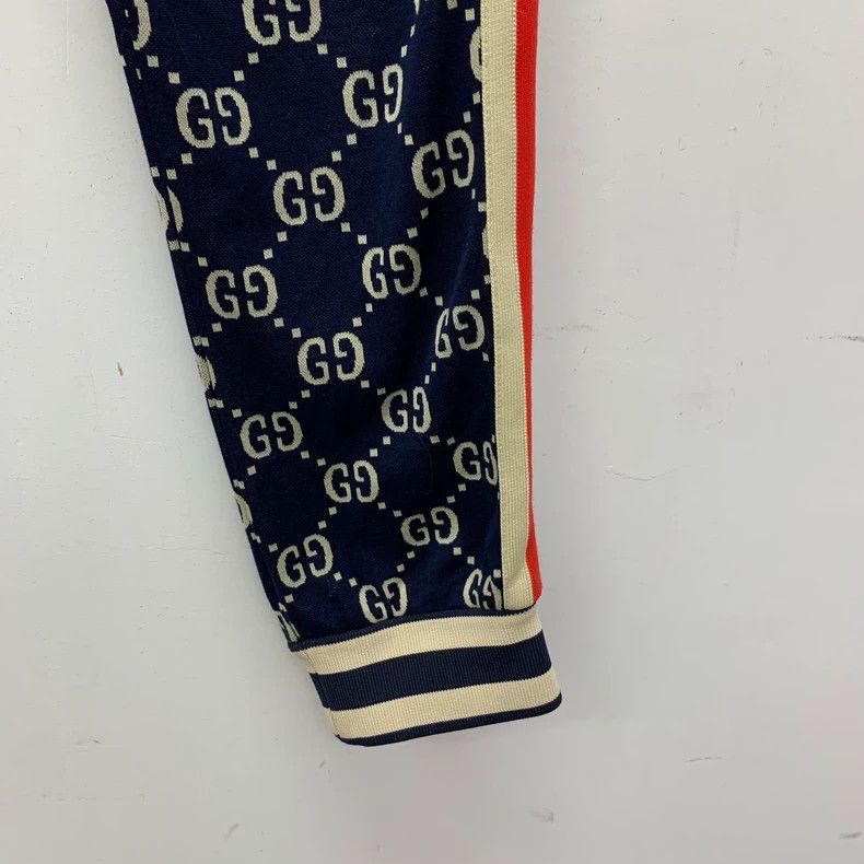 Gucci Gucci SizeXS Dark blue side stripe logo jacquand full-print Size US 27 - 5 Thumbnail