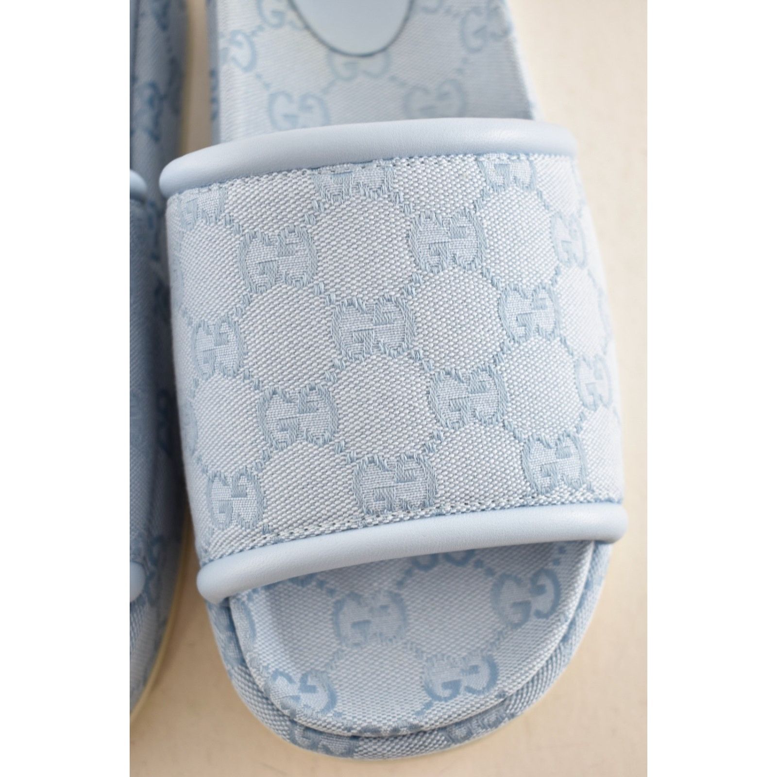 Gucci Gucci Light Blue GG Monogram Platform Slide Sandal 39.5 Size US 9.5 / IT 39.5 - 13 Thumbnail