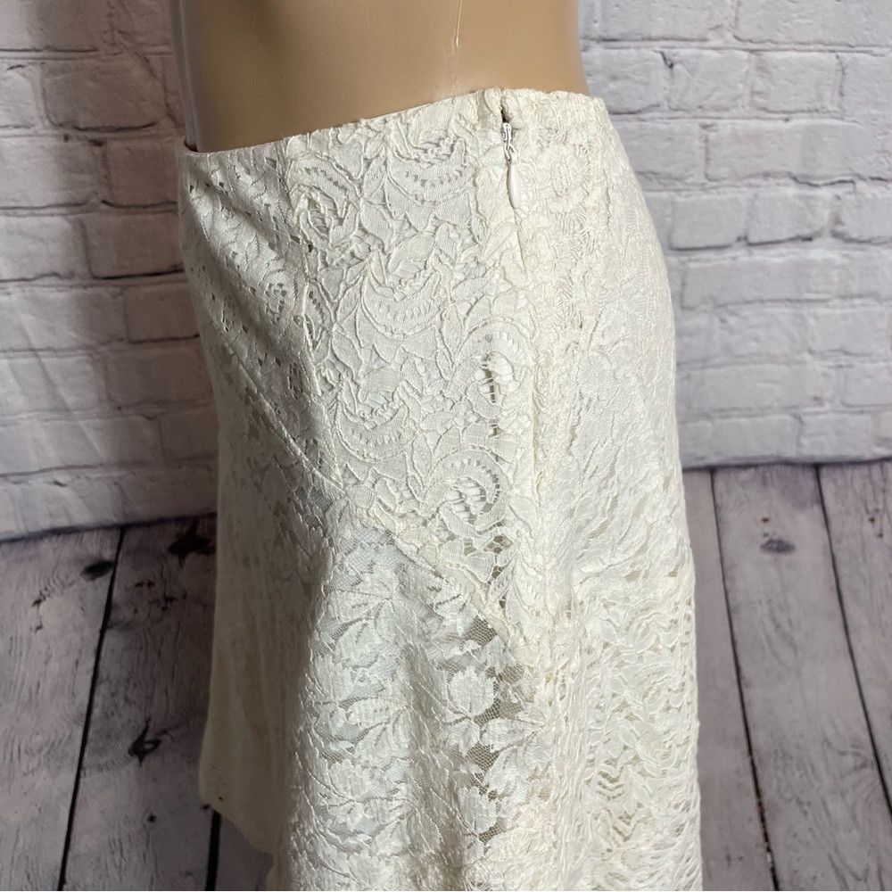 Ralph Lauren NWT New $195 Lauren Ralph Lauren Cream Patchwork Lace Skirt Size 38" / US 16 / IT 52 - 4 Thumbnail
