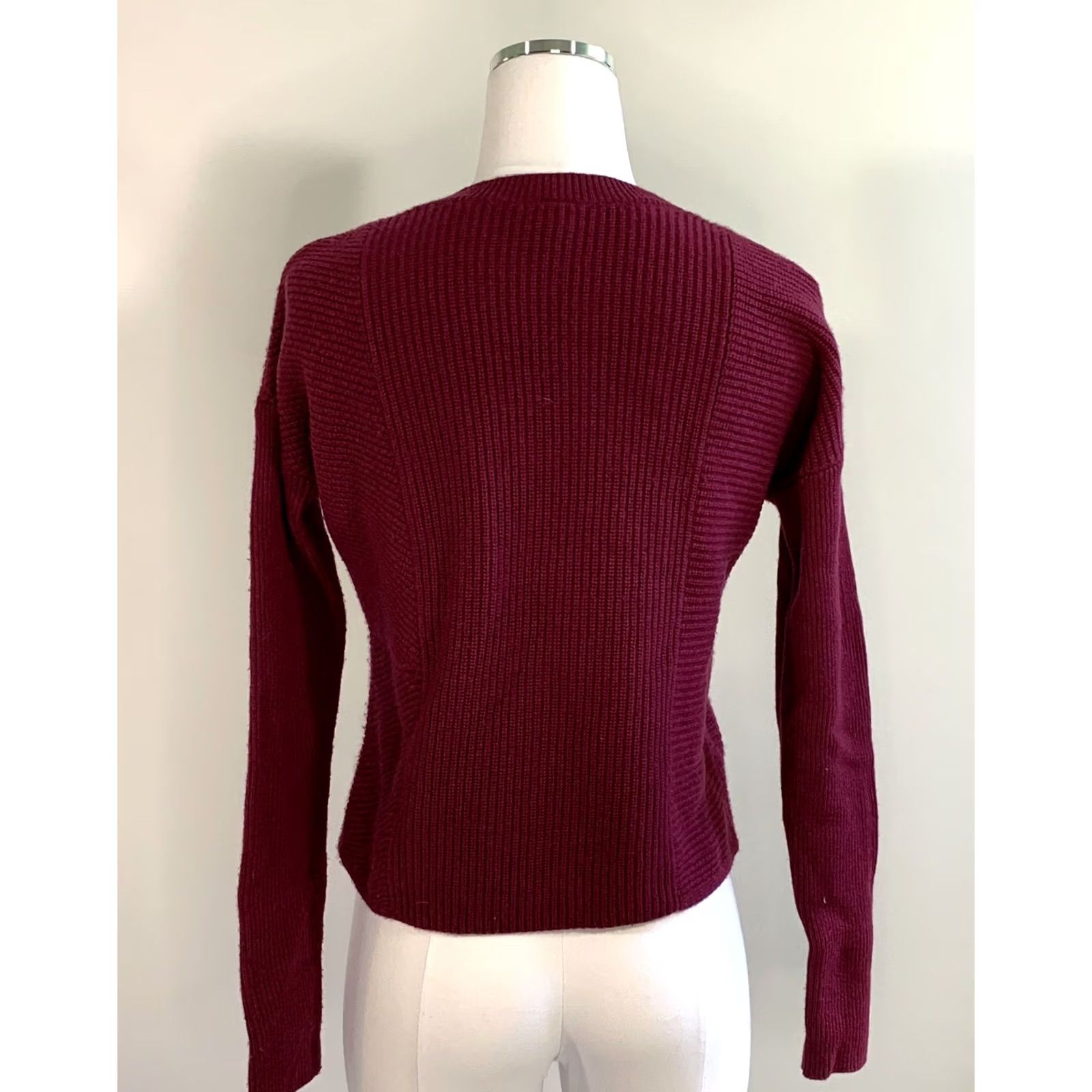 Athleta Athleta Sweater Ribbed Wool Cashmere XXS Crew Neck Long Sleeve Red Solid Pullover Women Size XXS / US 00 / IT 34 - 3 Thumbnail