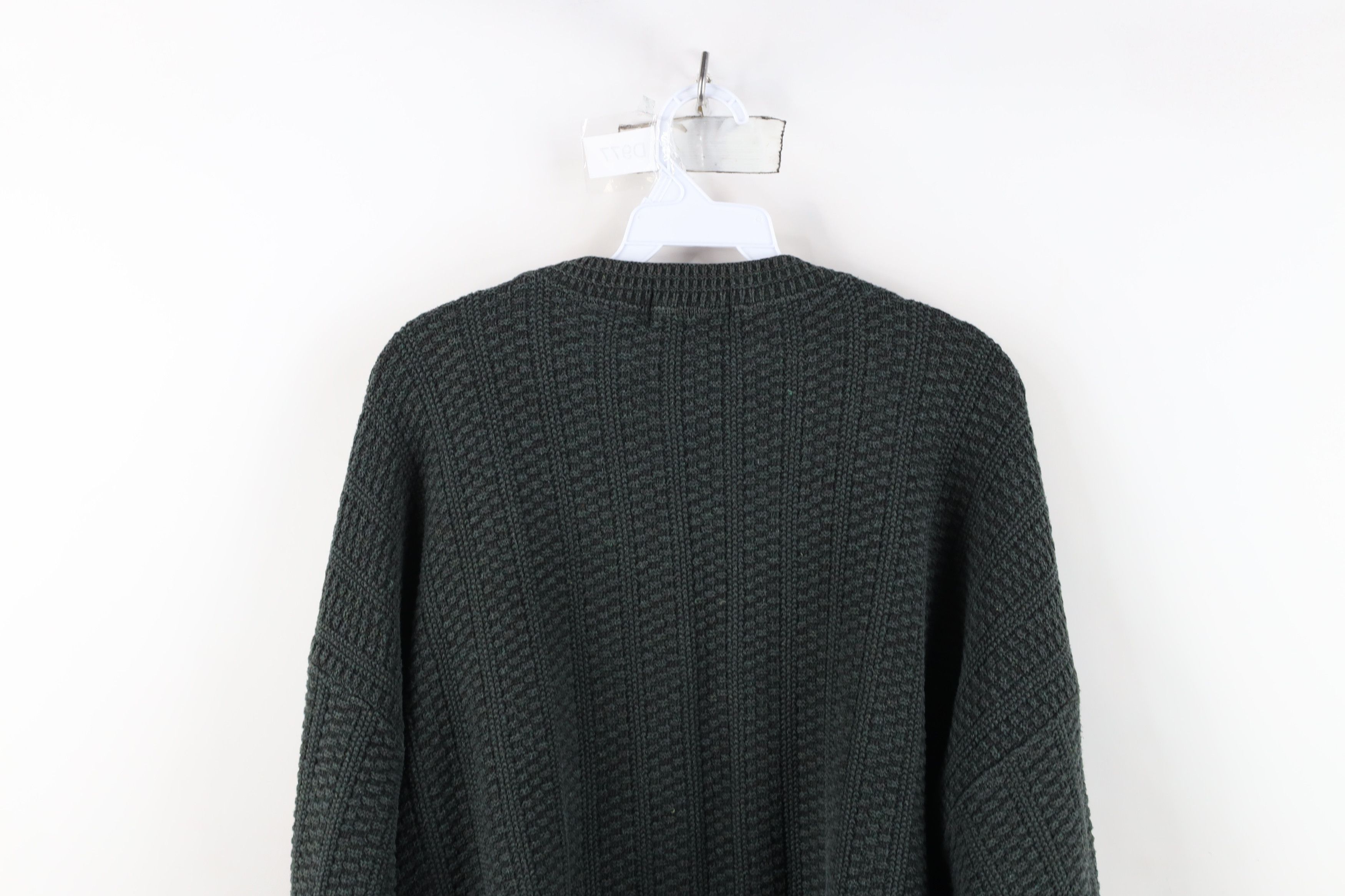 Vintage Vintage 90s Streetwear Textured Knit Sweater Green USA Size US XL / EU 56 / 4 - 10 Thumbnail