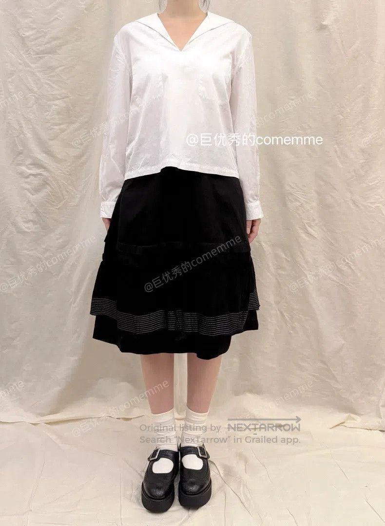 Comme des Garcons Comme Des Garcons size S Black pieced layered decorative v Size 23" - 8 Thumbnail