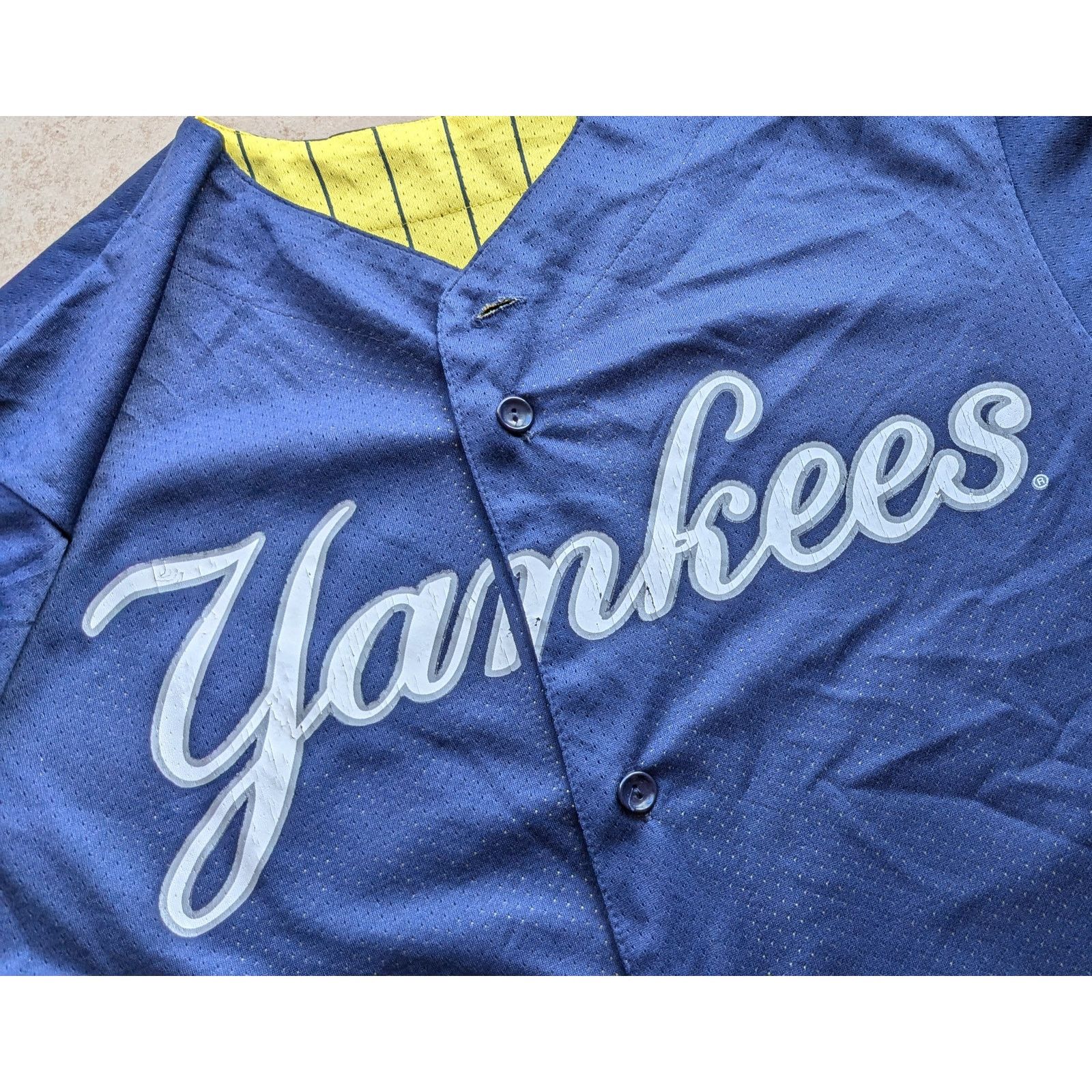 MLB × Majestic NY Yankees DOUBLE Color jersey M mustard navy MLB vtg Size US M / EU 48-50 / 2 - 5 Thumbnail