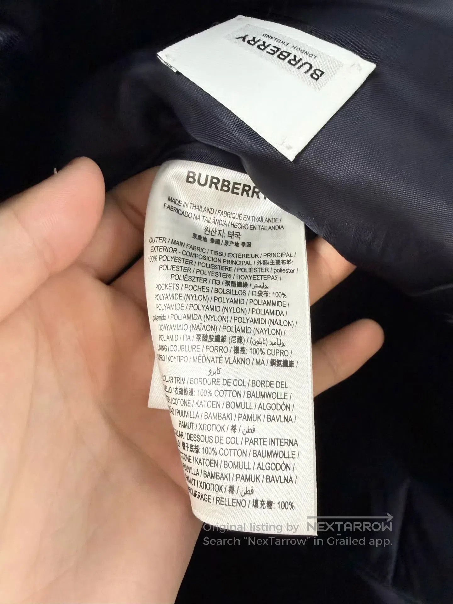 Burberry Burberry Navy Diamond Quilted Padded Jacket| Size L / US 10 / IT 46 - 4 Thumbnail