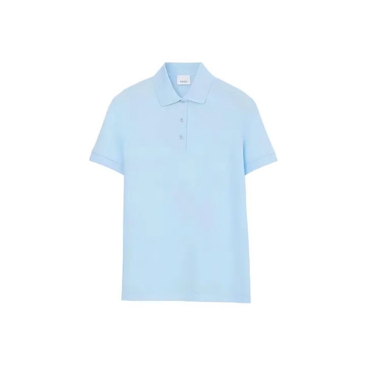 Burberry Burberry Blue Short Sleeve Polo Shirt for Women 0079 Size M / US 6-8 / IT 42-44 - 1 Thumbnail