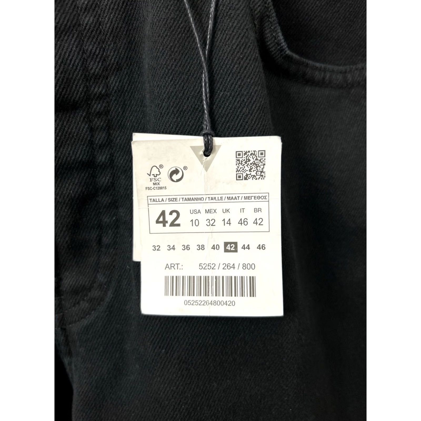 Zara ZARA Jeans Womens 10 33L Black Straight Leg Pockets Button Fly Denim NWT Size 32" / US 10 / IT 46 - 5 Thumbnail