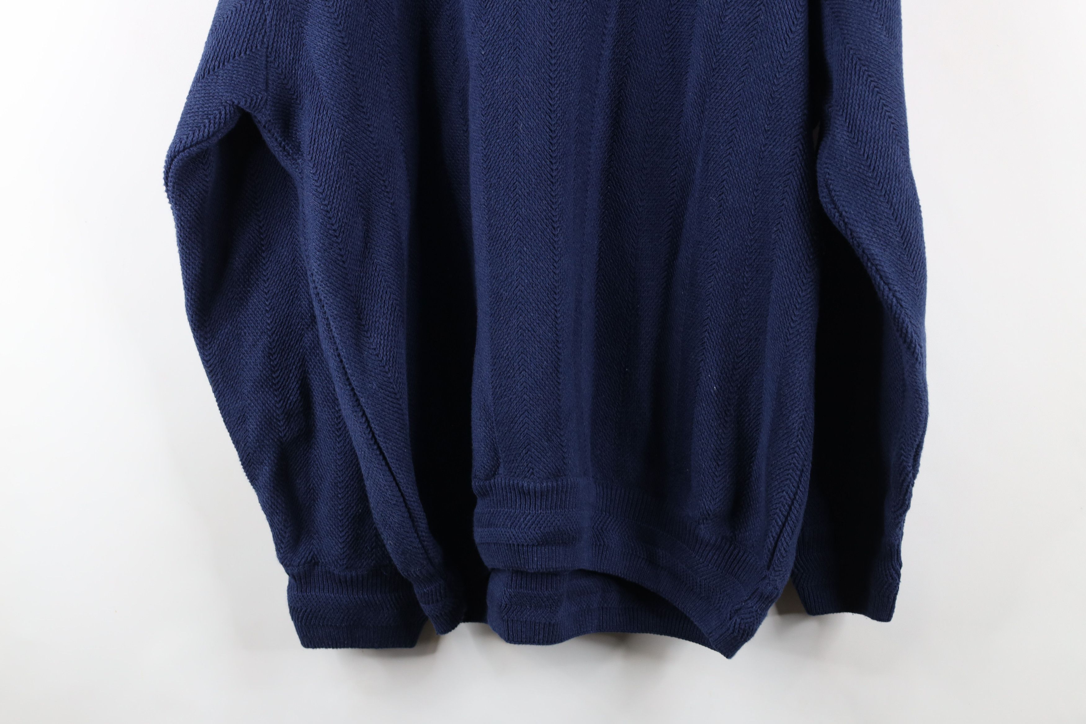 Vintage Vintage 90s Streetwear Fit Herringbone Knit Crewneck Sweater Size US L / EU 52-54 / 3 - 11 Thumbnail
