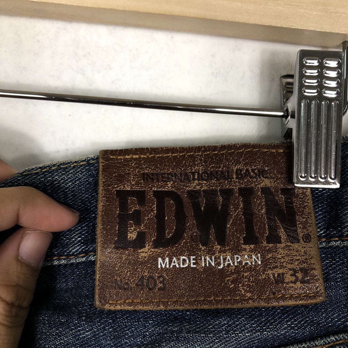 Edwin 🔥90’s VINTAGE EDWIN MADE IN JAPAN JEANS DISTRESSED DENIM Size US 35 - 14 Thumbnail