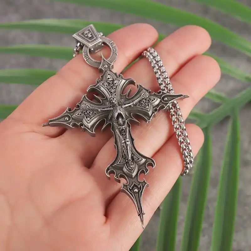 Jewelry × Vintage Vintage Gothic Christian Dante Purgatory Cross Necklace Size ONE SIZE - 5 Thumbnail