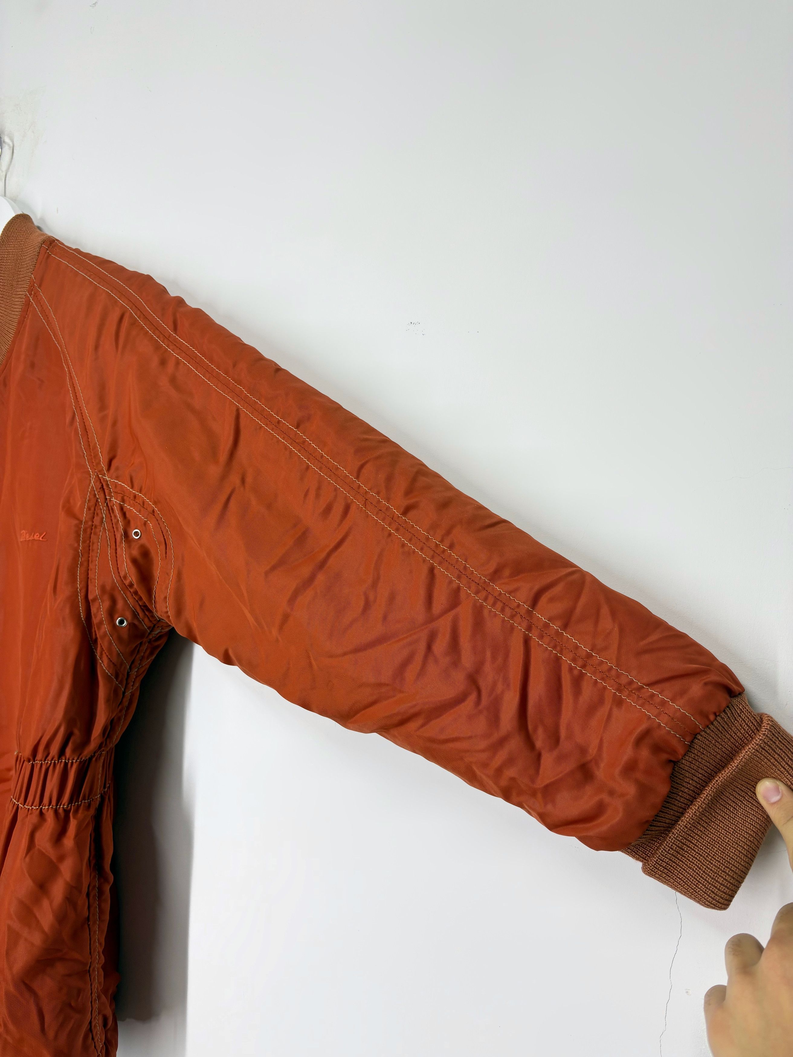 Diesel Diesel 80s Vintage Rare Orange Nylon Bomber Jacket Size US L / EU 52-54 / 3 - 11 Thumbnail