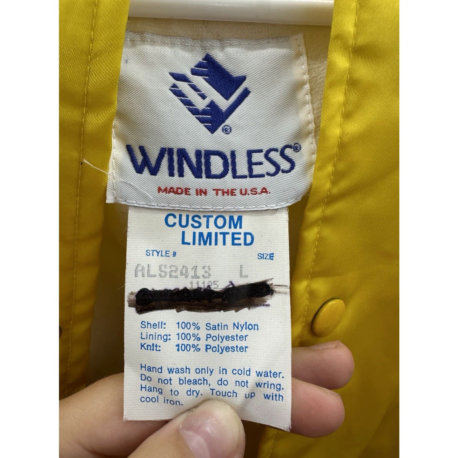 Endless VINTAGE Windless Bomber Jacket Womens Large Satin Yellow Logo Zip Up VTG jacket Size L / US 10 / IT 46 - 6 Thumbnail
