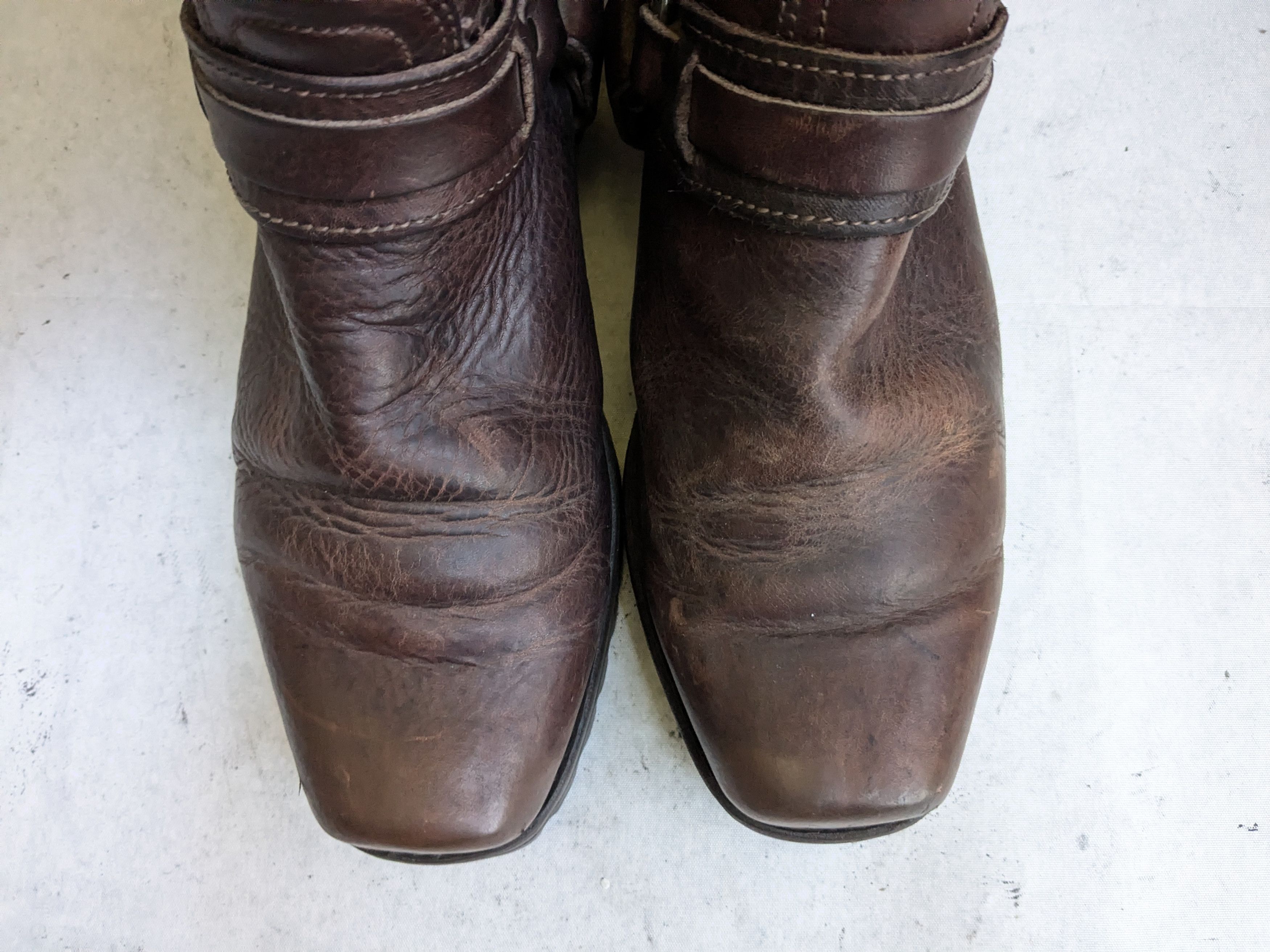 Frye Frye Harness Brown Leather 10 M Leather Buckle Size US 10 / EU 43 - 3 Thumbnail